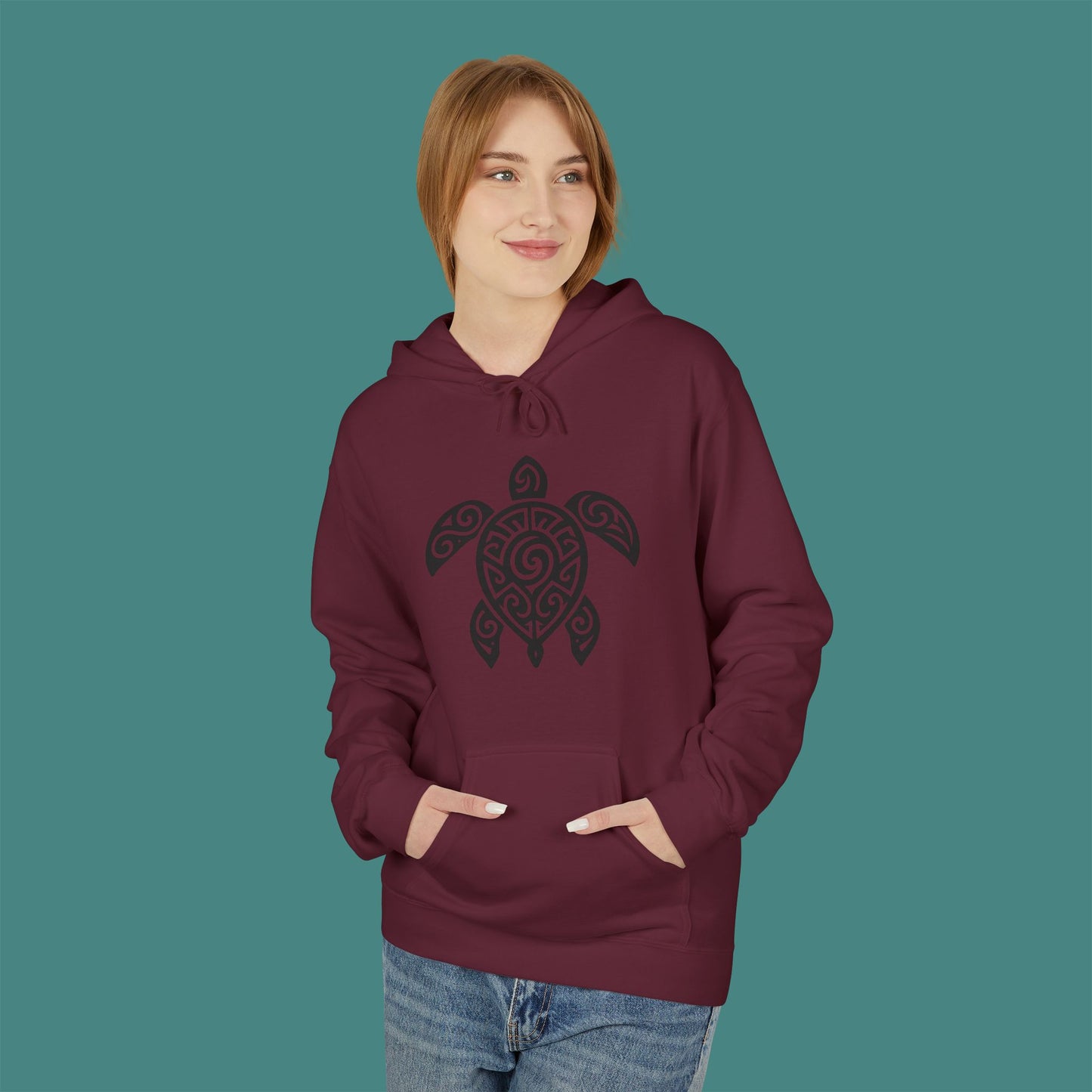 Tribal Tattoo Turtle Fleece Unisex Hoodie