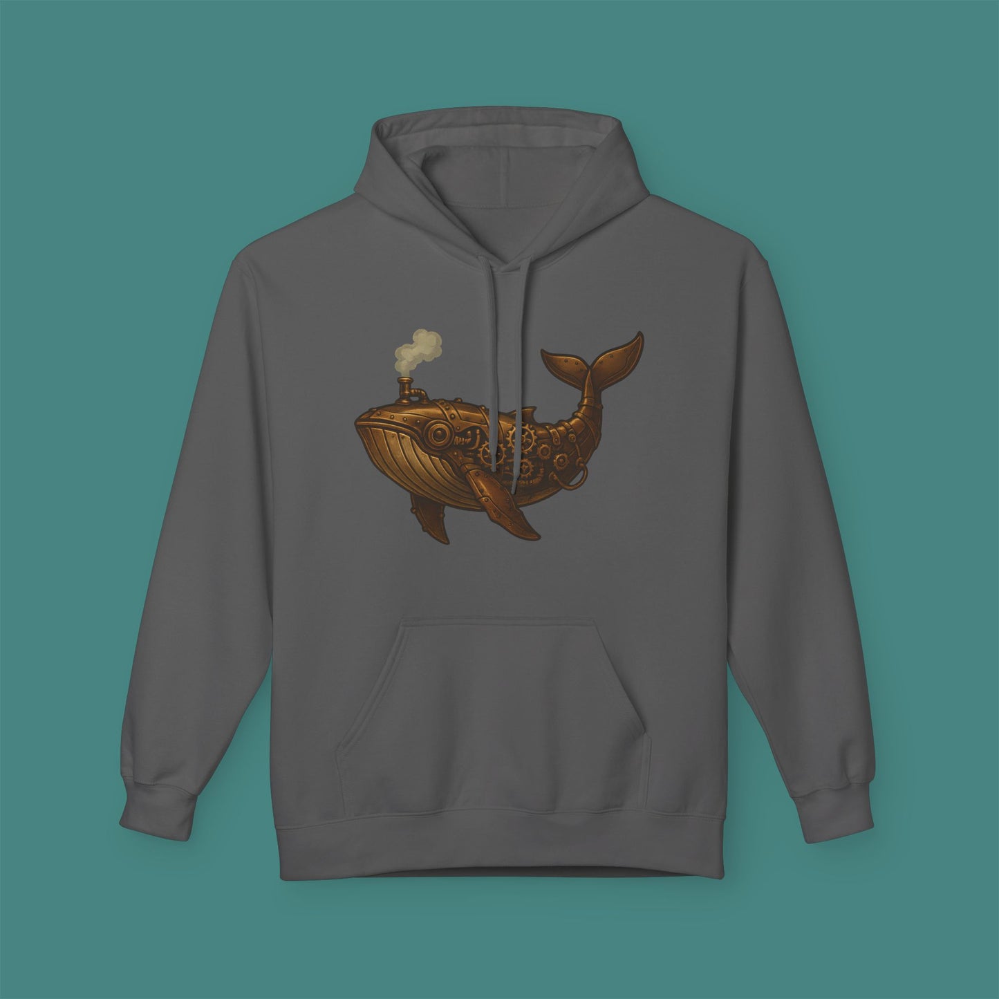 Steampunk Mechanical Whale Fleece Unisex Hoodie