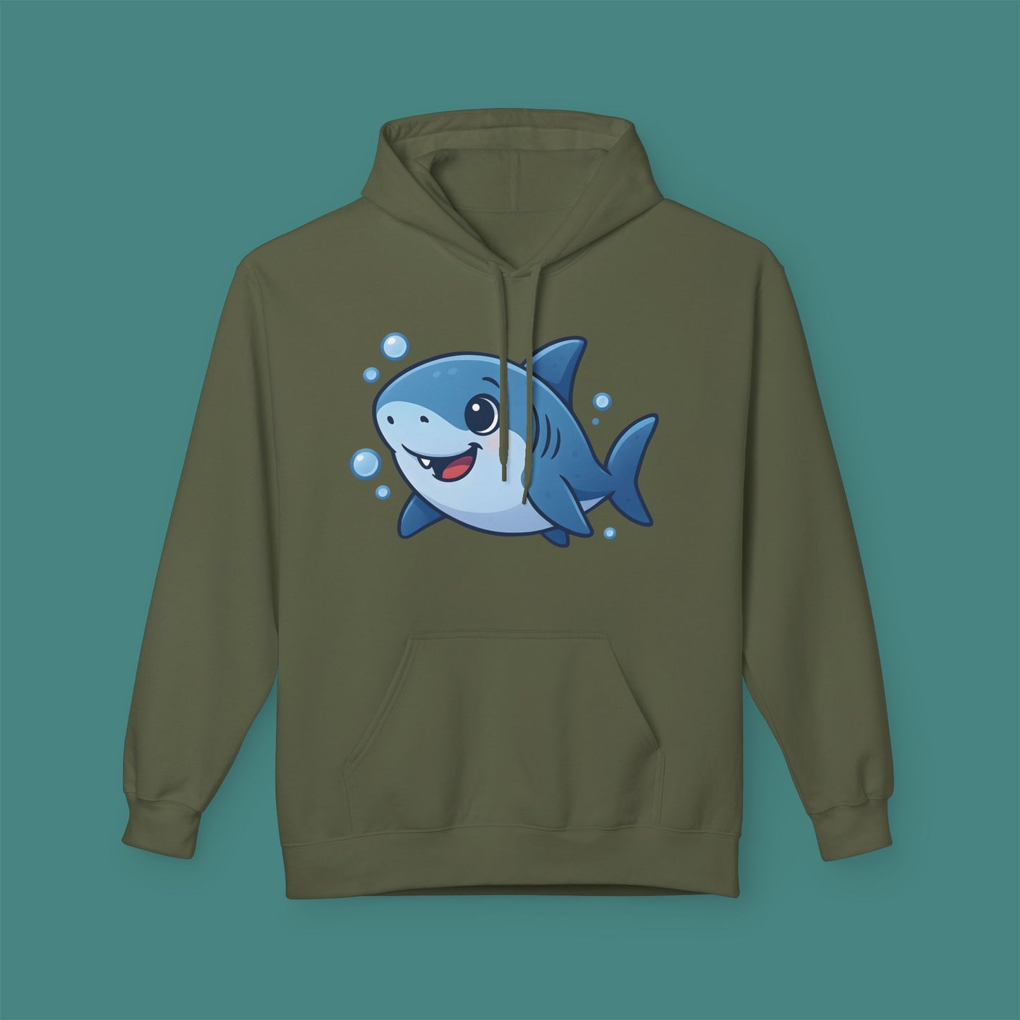 Cartoon Cute Shark Fleece Unisex Hoodie