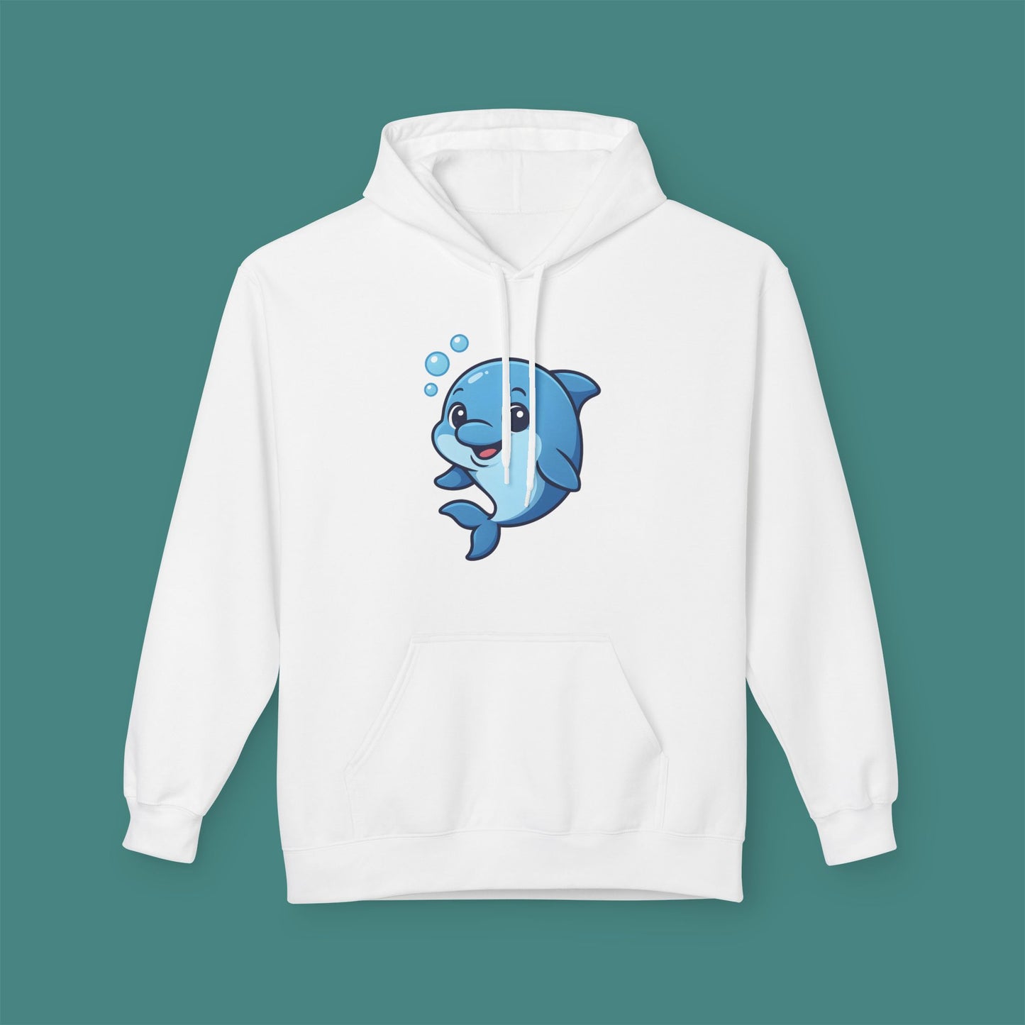 Cartoon Cute Dolphin Fleece Unisex Hoodie