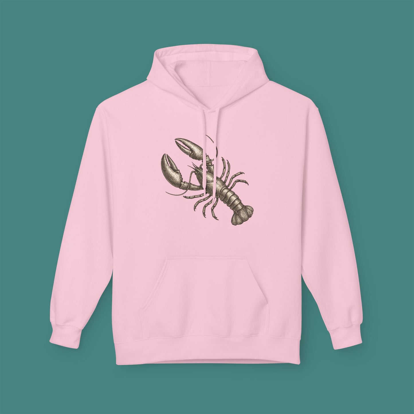 Vintage Etching Lobster Fleece Unisex Hoodie
