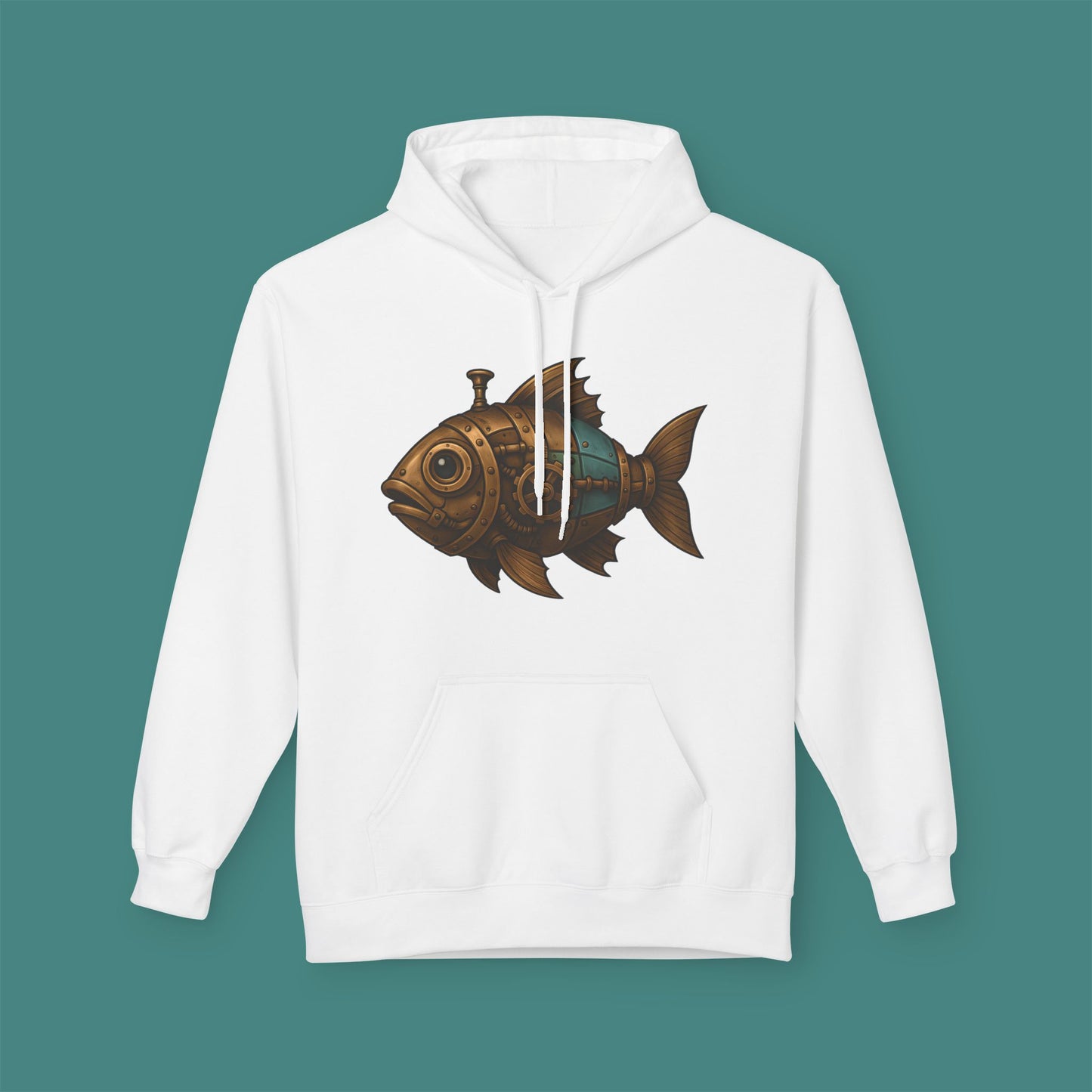 Steampunk Mechanical Fish Fleece Unisex Hoodie