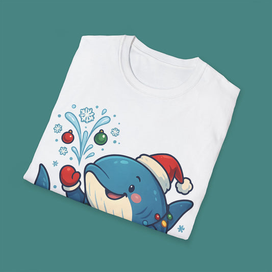 Christmas Whale Unisex T-Shirt