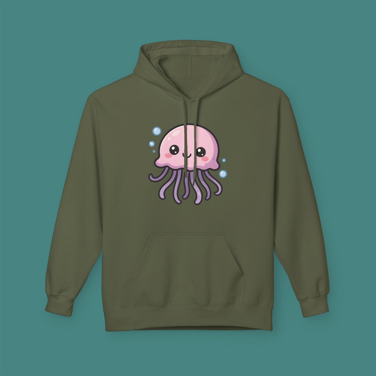 Cartoon Cute Jellyfish Fleece Unisex Hoodie