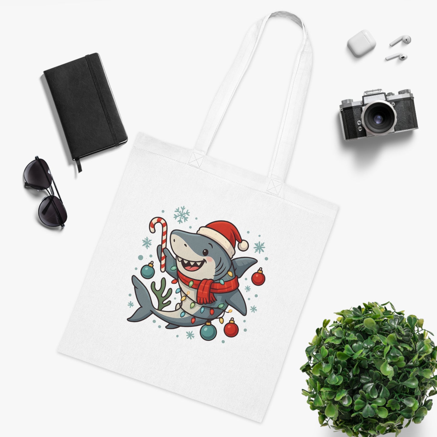 Christmas Shark Tote Bag