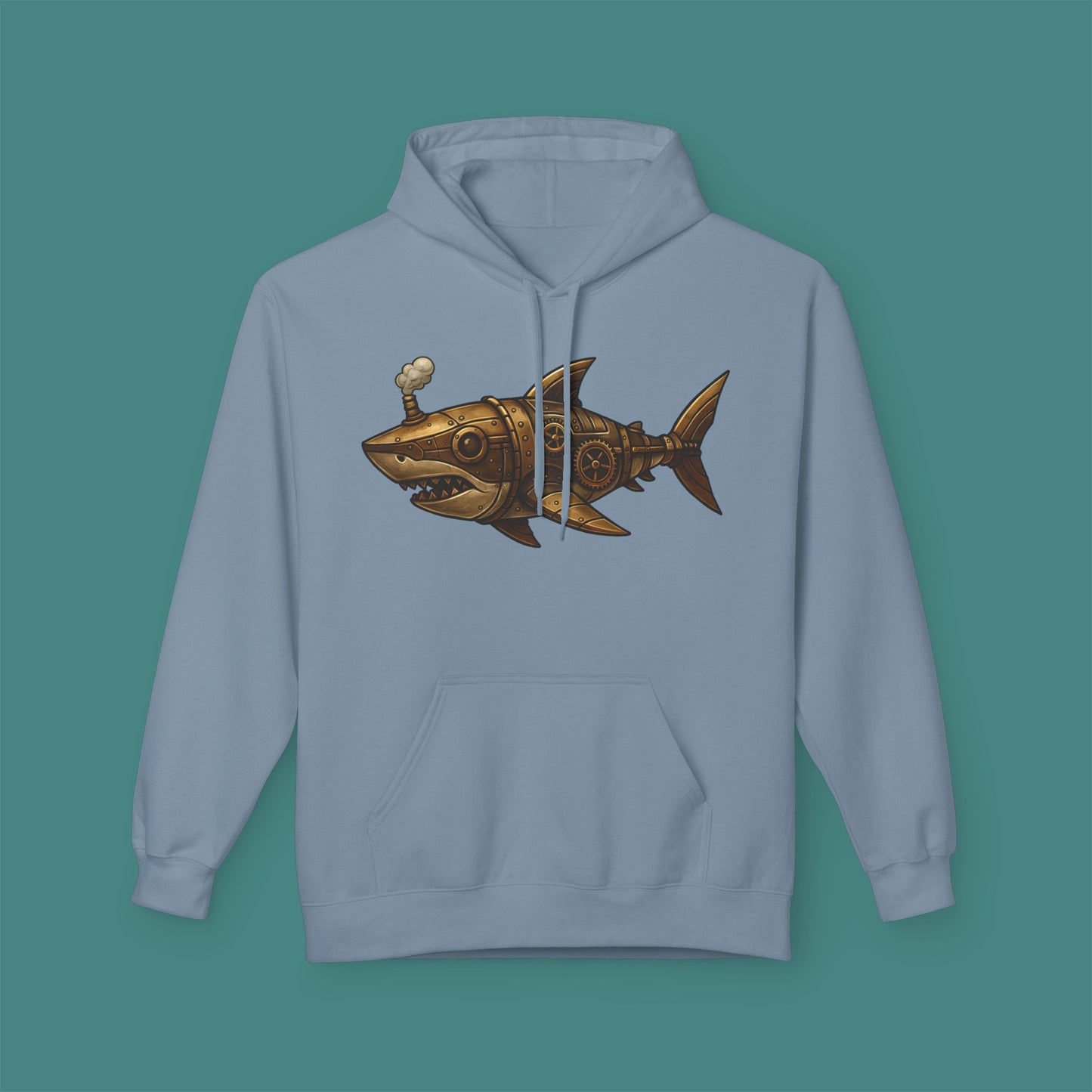 Steampunk Mechanical Shark Fleece Unisex Hoodie