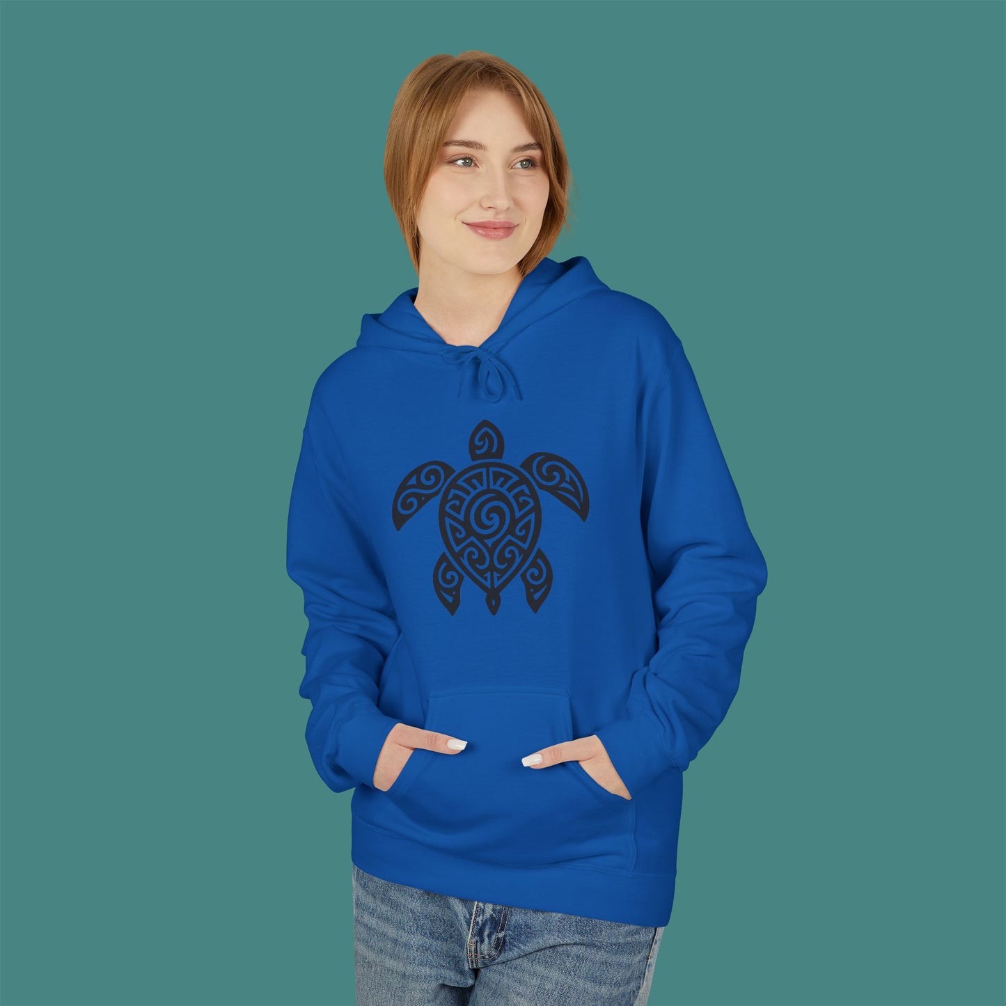 Tribal Tattoo Turtle Fleece Unisex Hoodie