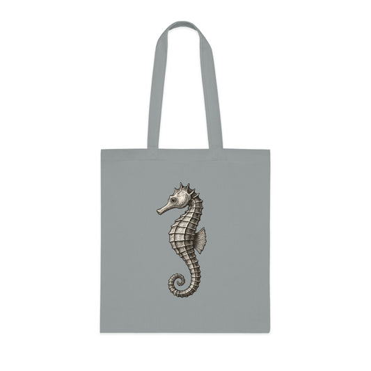 Vintage Etching Seahorse Tote Bag