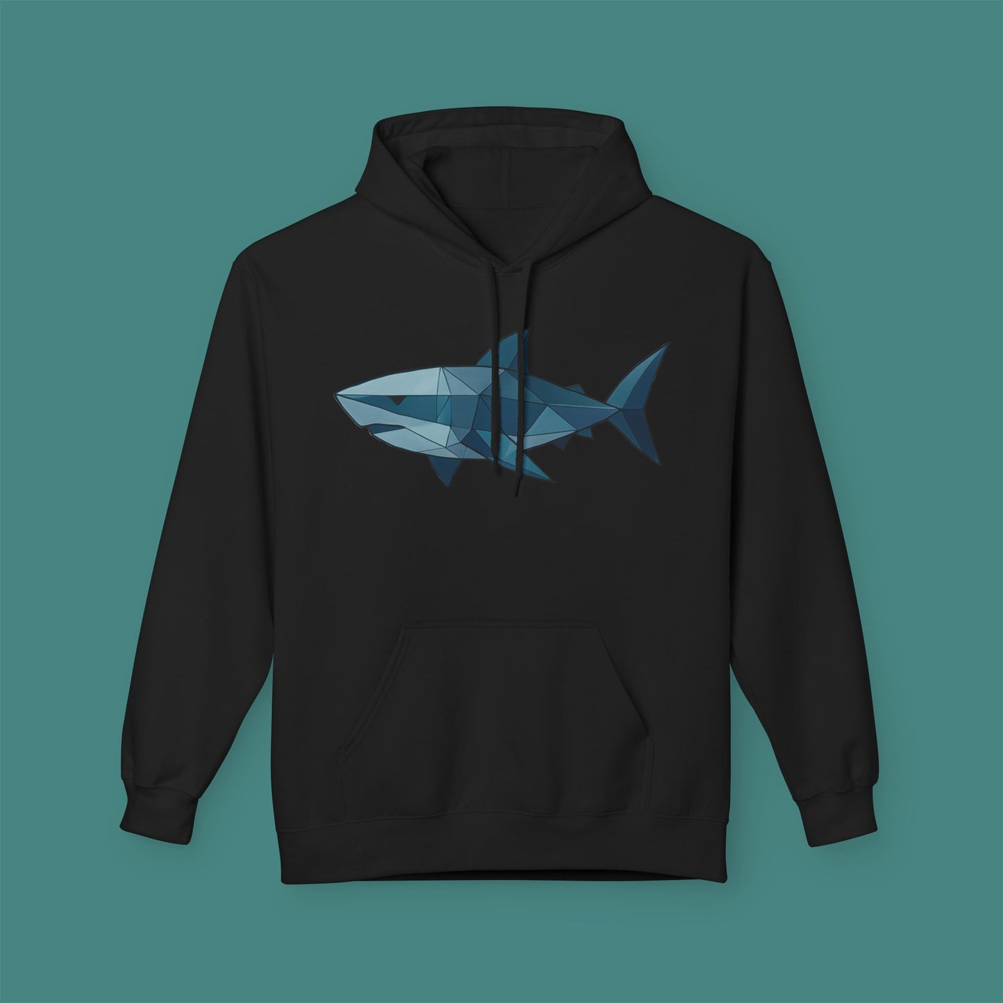Geometric Polygon Shark Fleece Unisex Hoodie