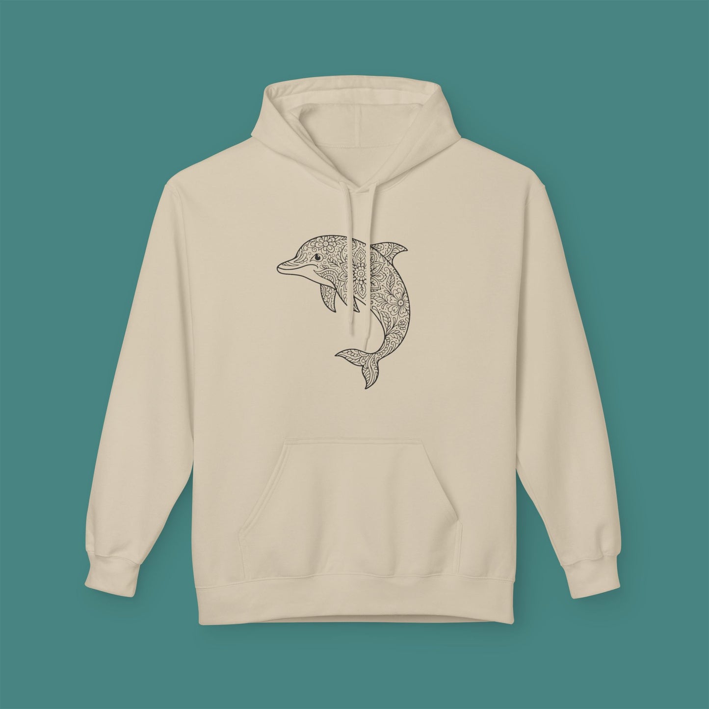Intricate Mandala Dolphin Fleece Unisex Hoodie