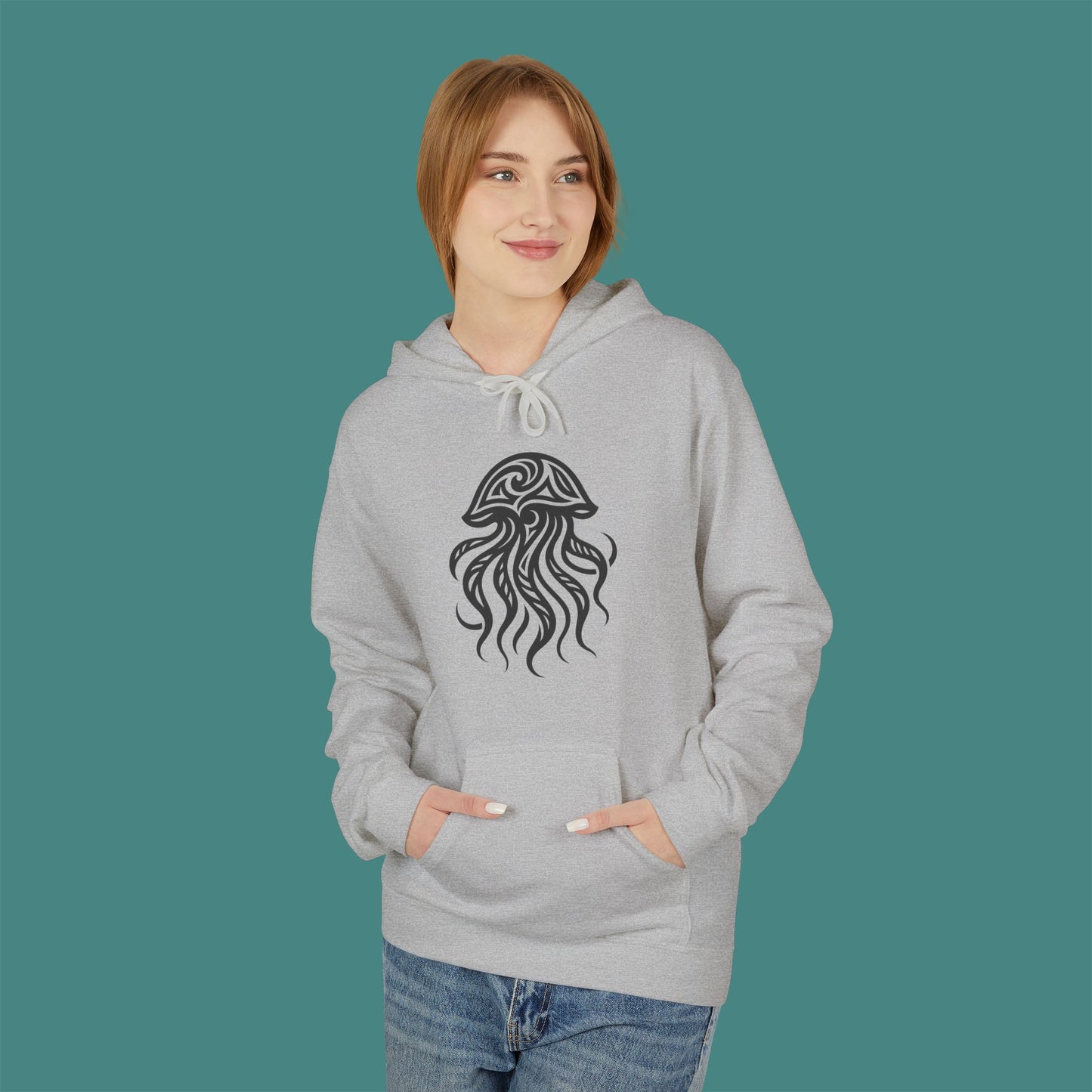 Tribal Tattoo Jellyfish Fleece Unisex Hoodie