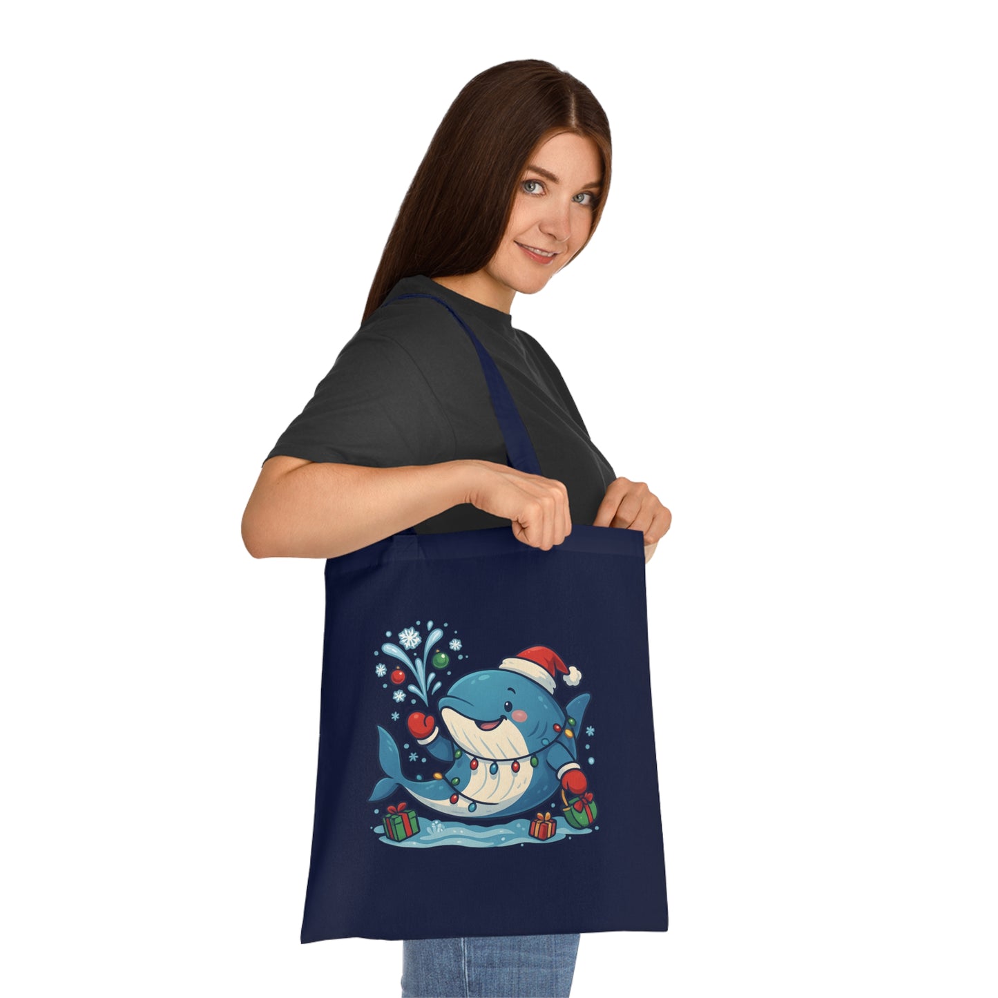 Christmas Whale Tote Bag