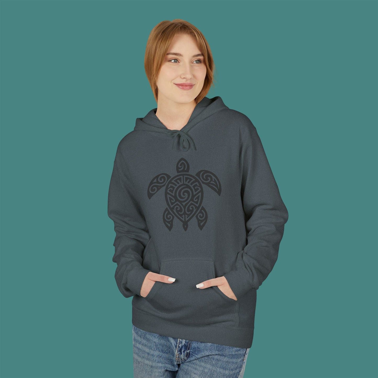 Tribal Tattoo Turtle Fleece Unisex Hoodie
