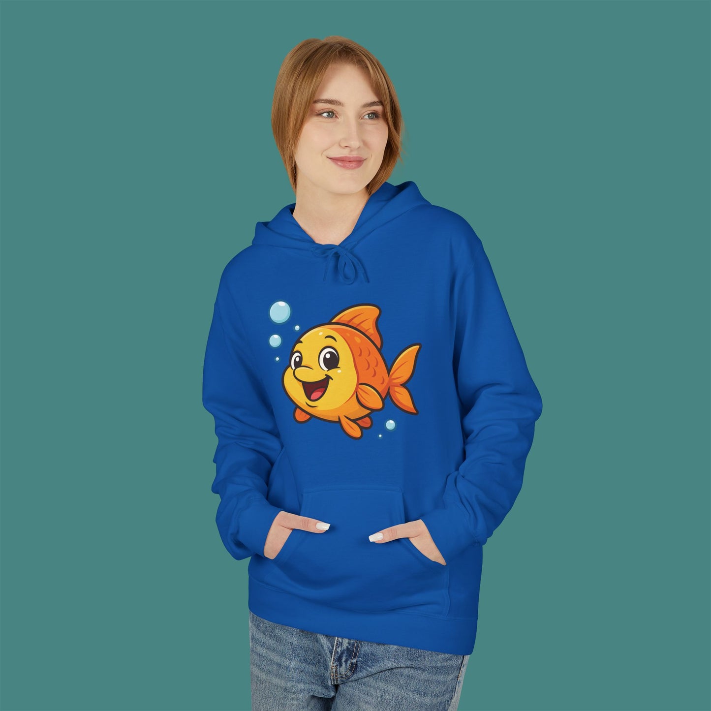 Cartoon Cute Fish Fleece Unisex Hoodie