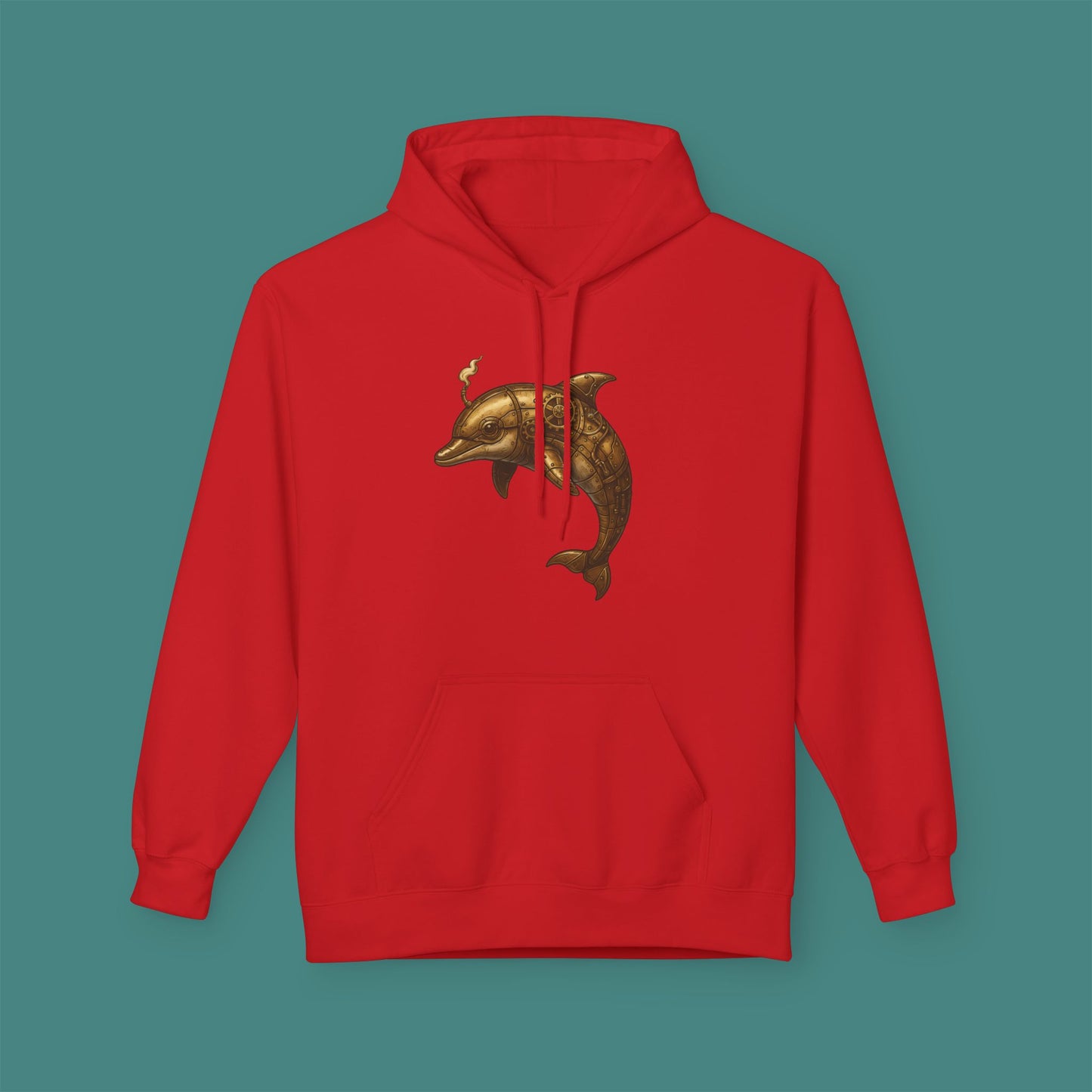 Steampunk Mechanical Dolphin Fleece Unisex Hoodie