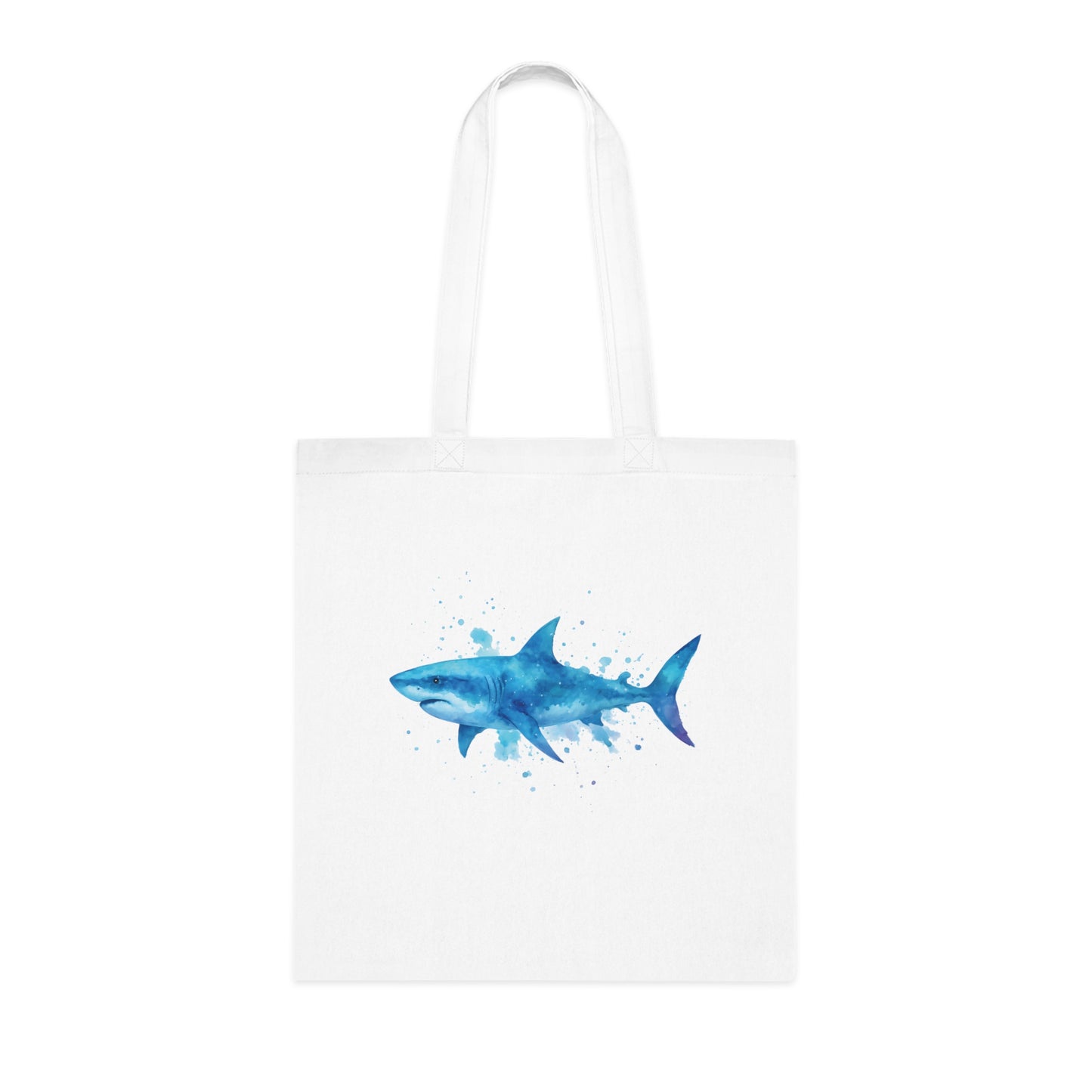 Watercolor Splash Shark Tote Bag