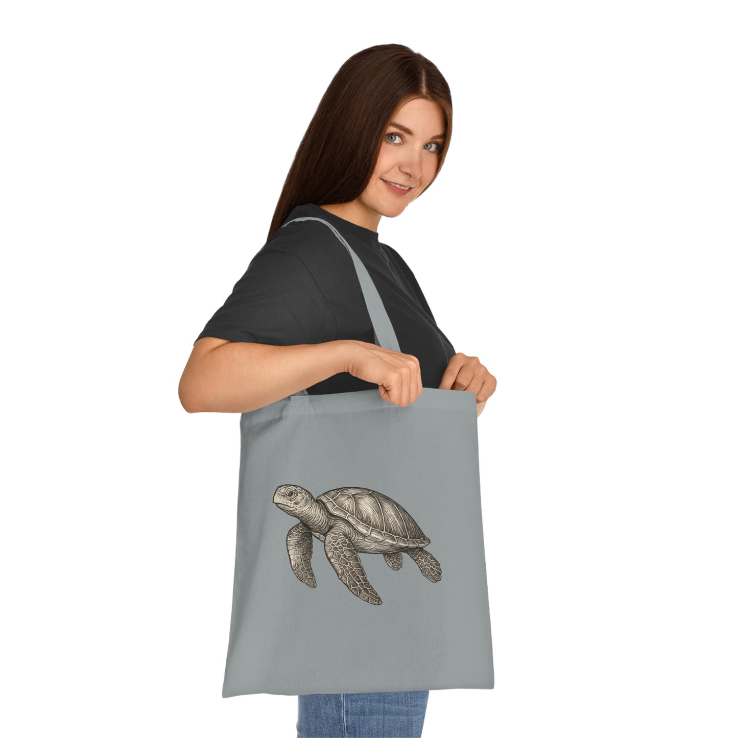 Vintage Etching Turtle Tote Bag