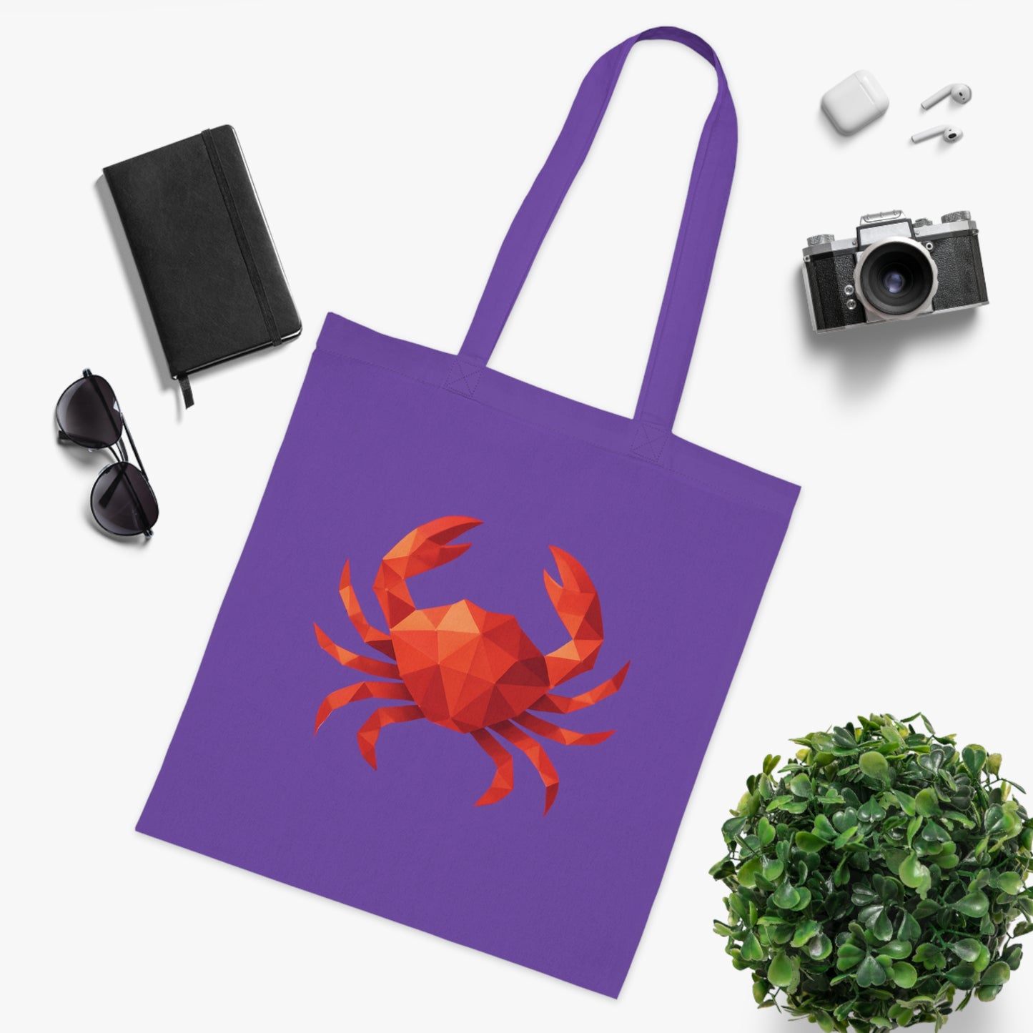 Geometric Polygon Crab Tote Bag