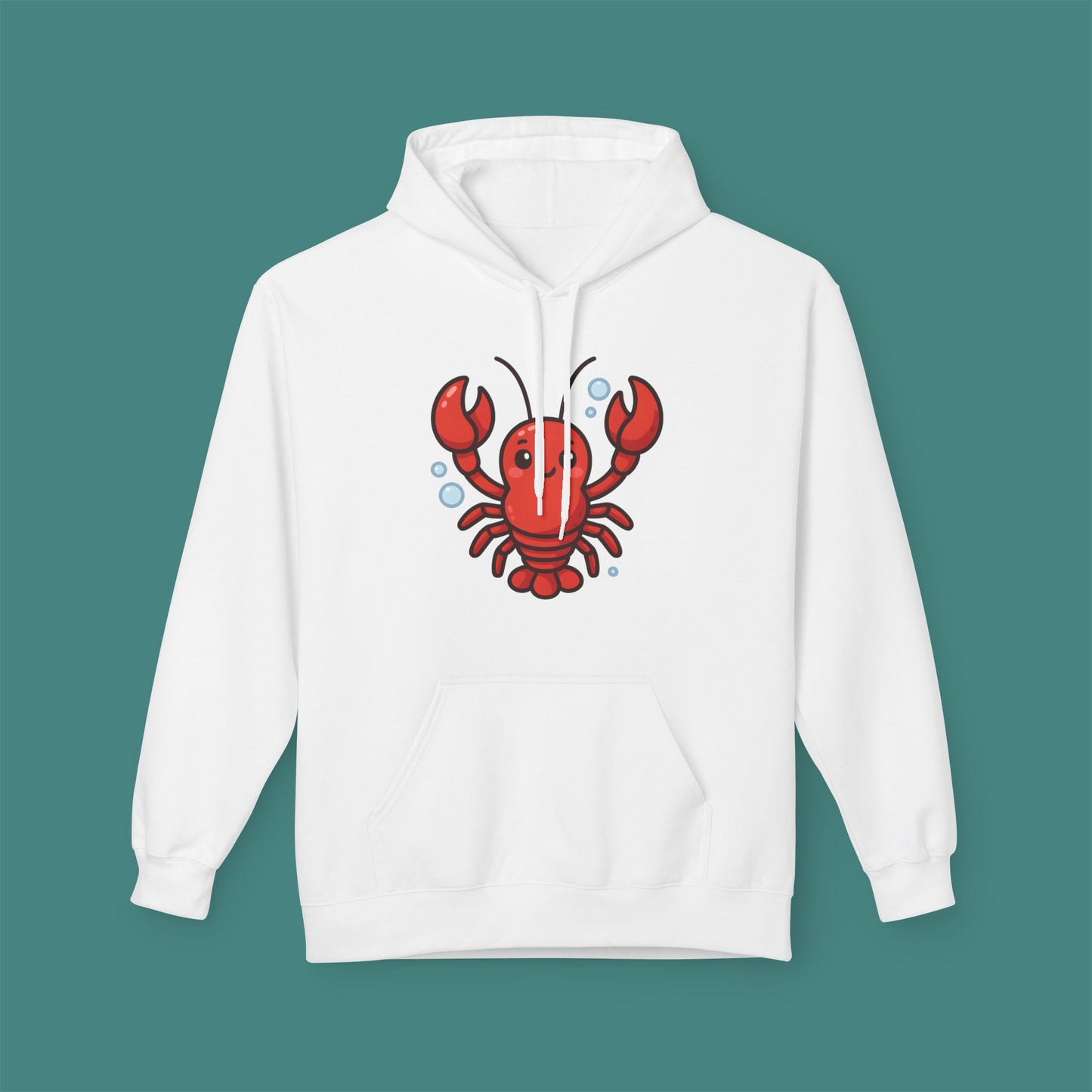 Cartoon Cute Lobster Fleece Unisex Hoodie