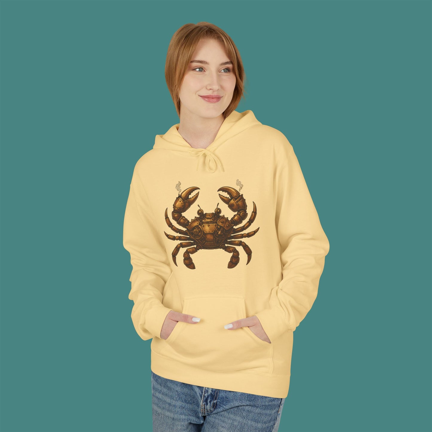 Steampunk Mechanical Crab Fleece Unisex Hoodie