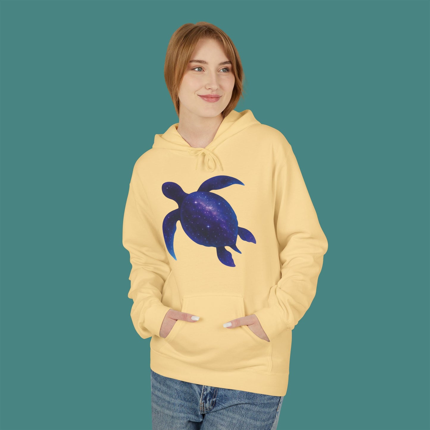Cosmic Galaxy Turtle Fleece Unisex Hoodie