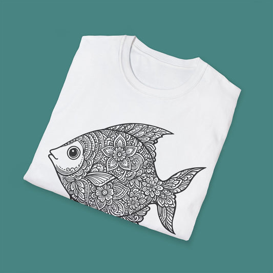 Intricate Mandala Fish Unisex T-Shirt