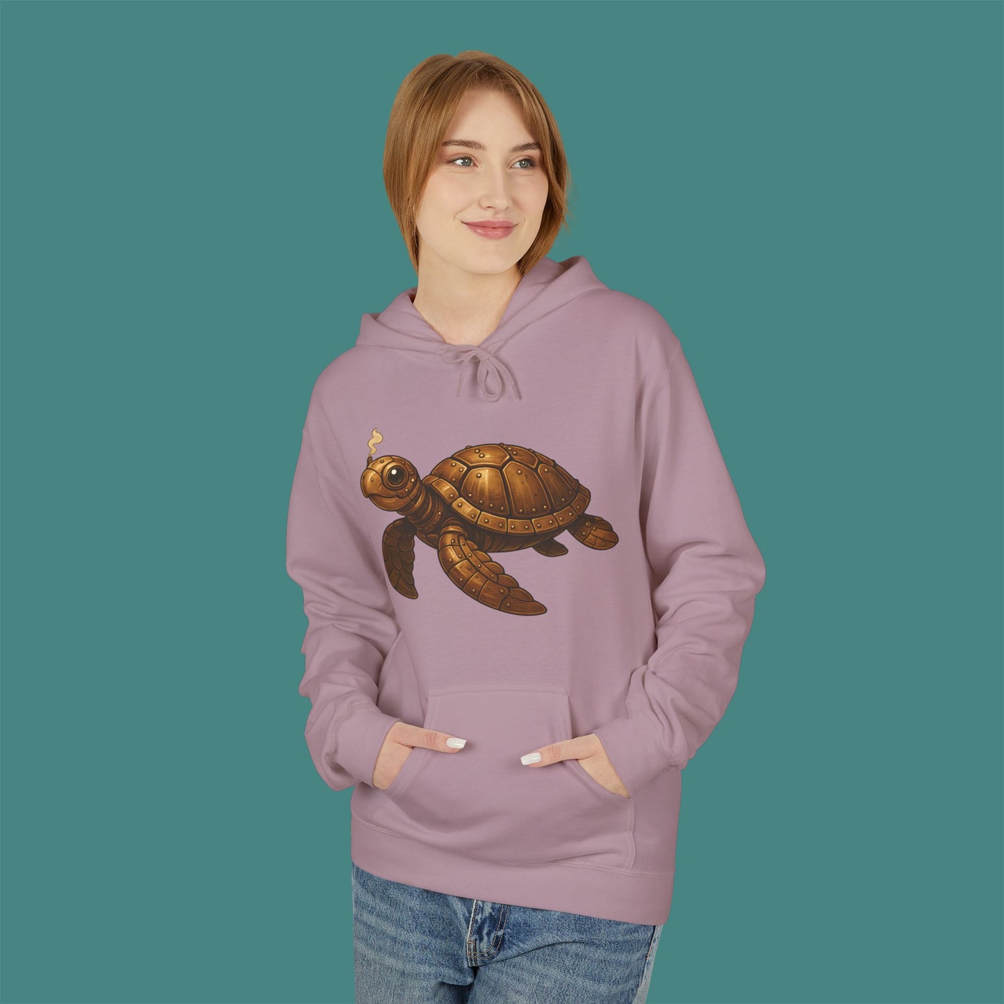 Steampunk Mechanical Turtle Fleece Unisex Hoodie