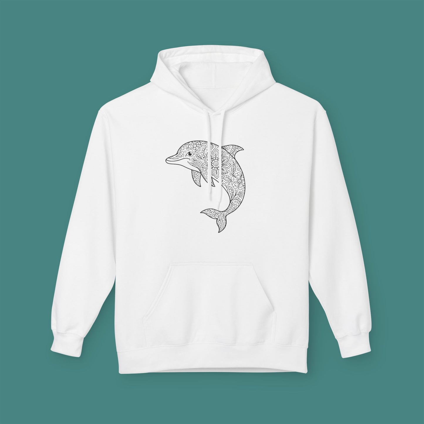 Intricate Mandala Dolphin Fleece Unisex Hoodie