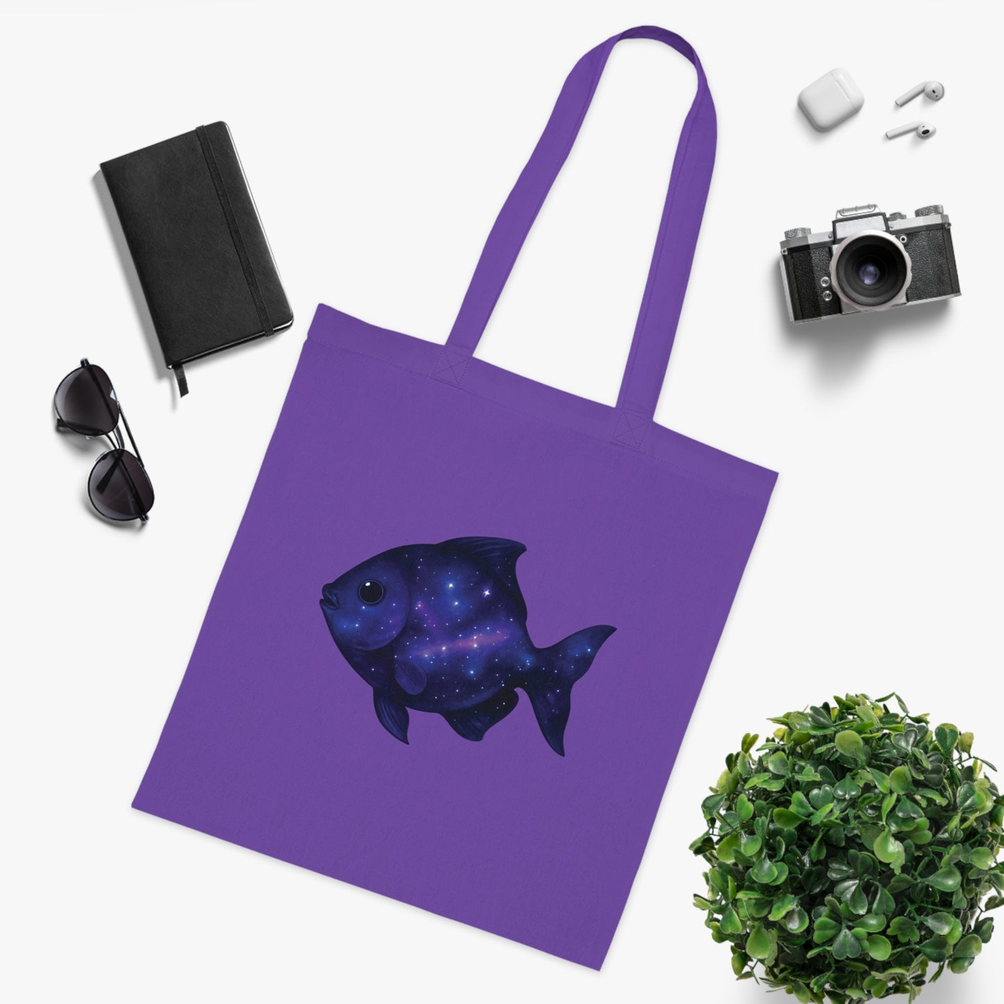 Cosmic Galaxy Fish Tote Bag