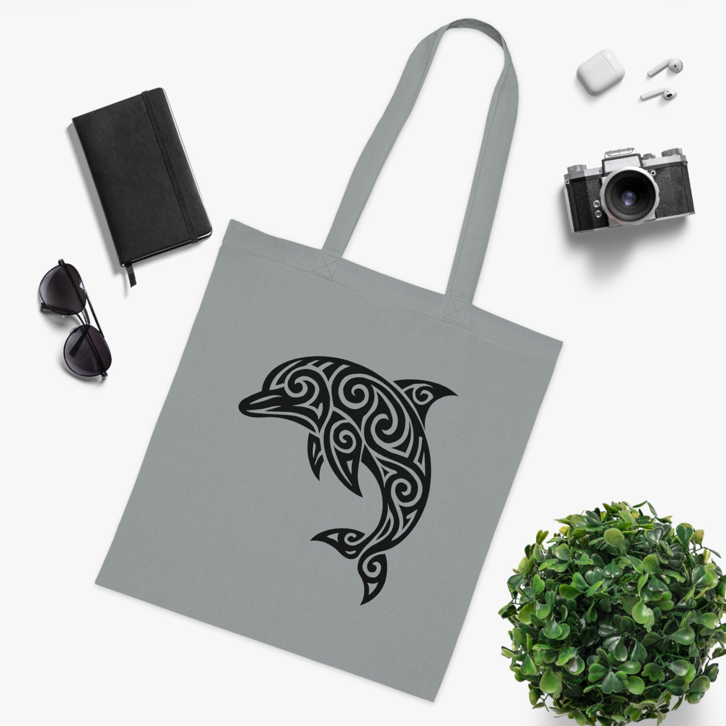 Tribal Tattoo Dolphin Tote Bag