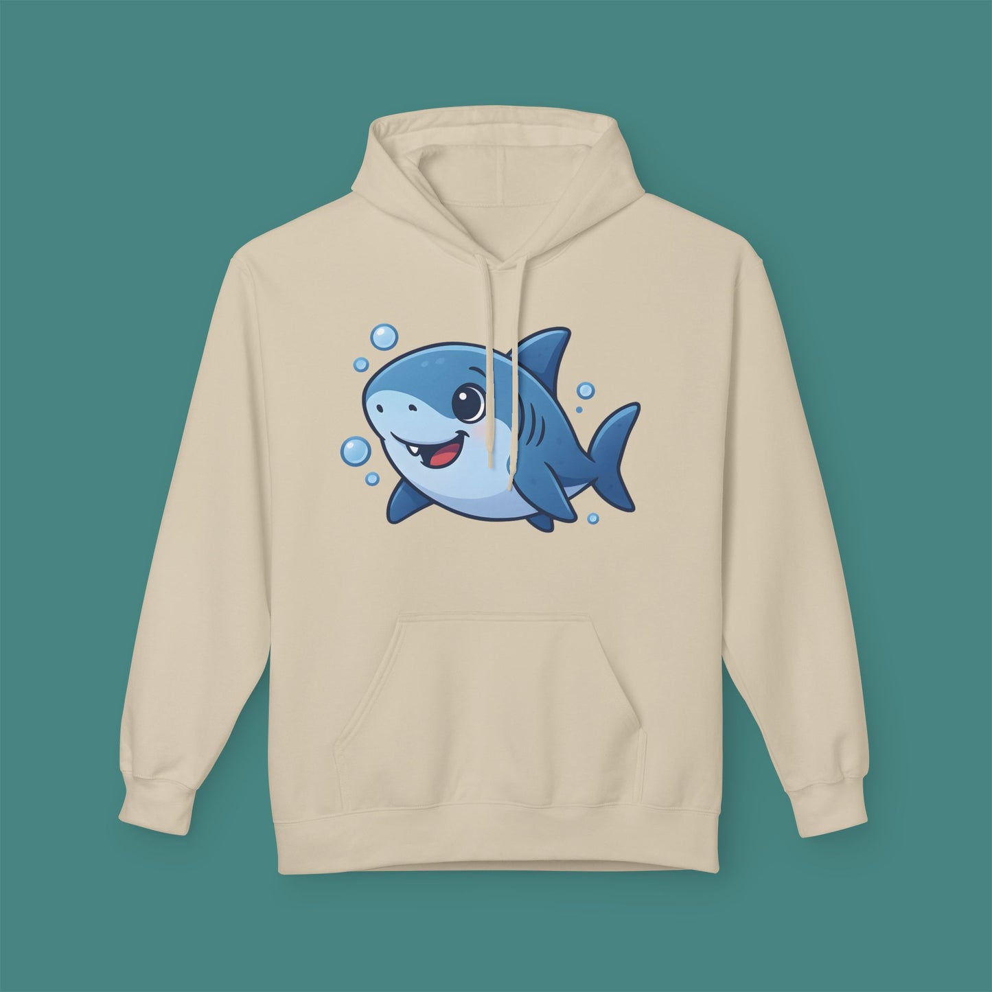 Cartoon Cute Shark Fleece Unisex Hoodie
