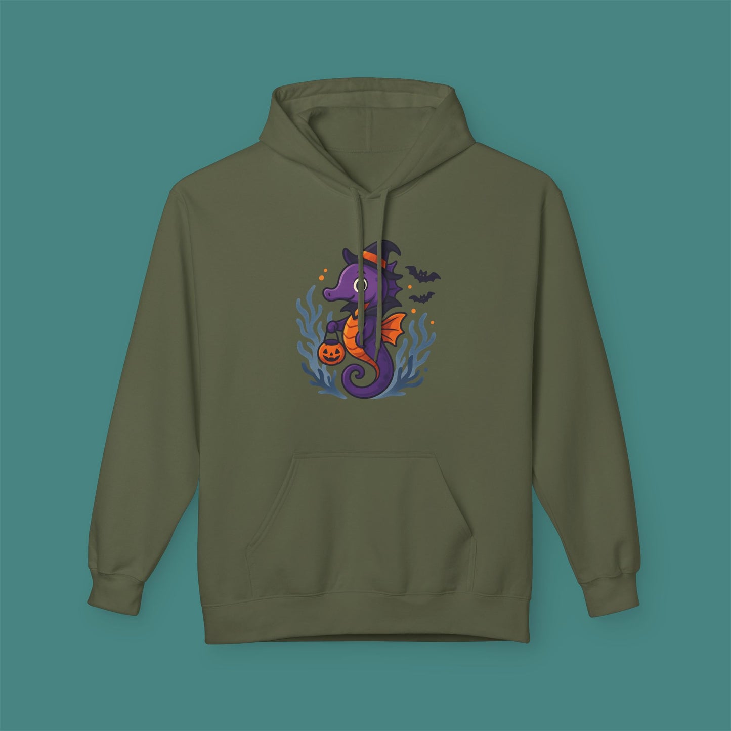 Halloween Seahorse Fleece Unisex Hoodie