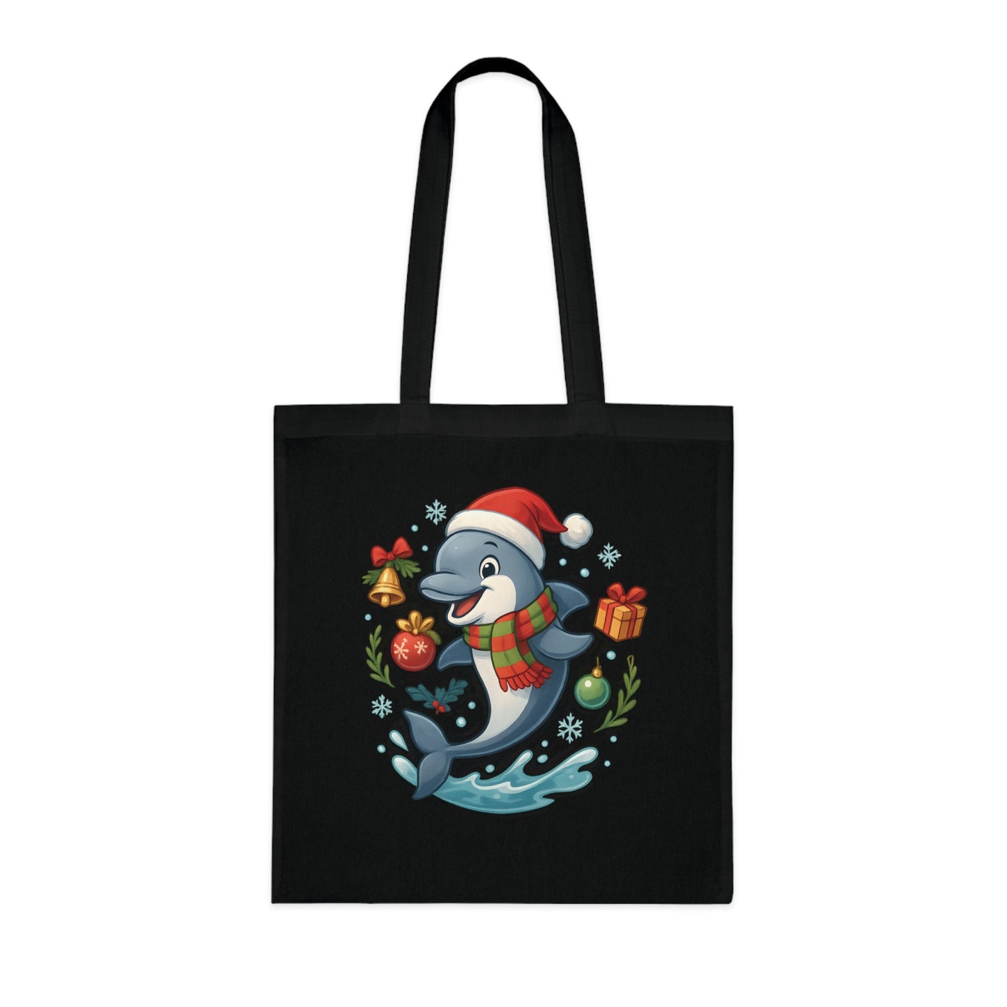 Christmas Dolphin Tote Bag