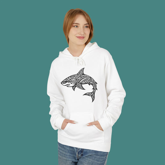 Tribal Tattoo Shark Fleece Unisex Hoodie