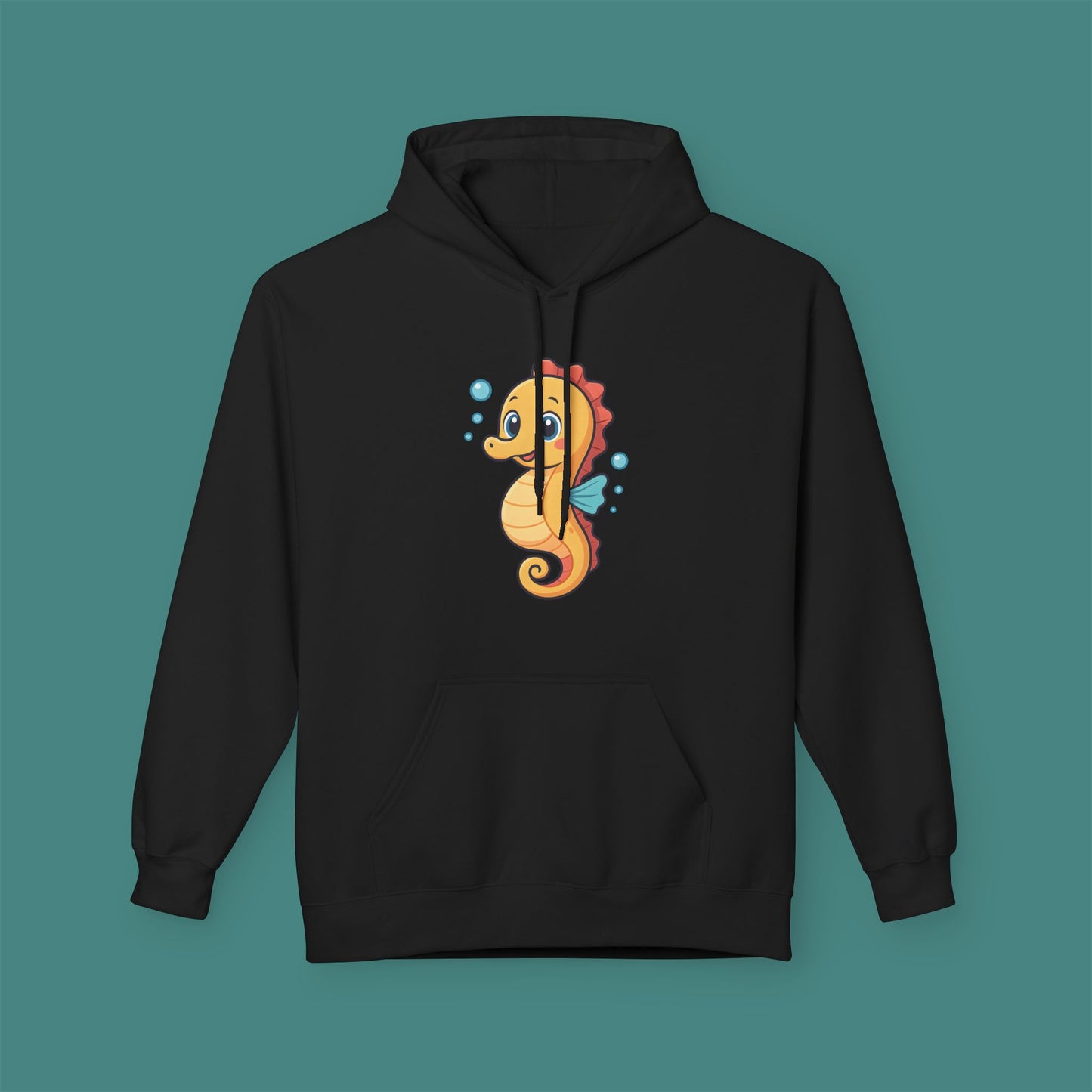 Cartoon Cute Seahorse Fleece Unisex Hoodie