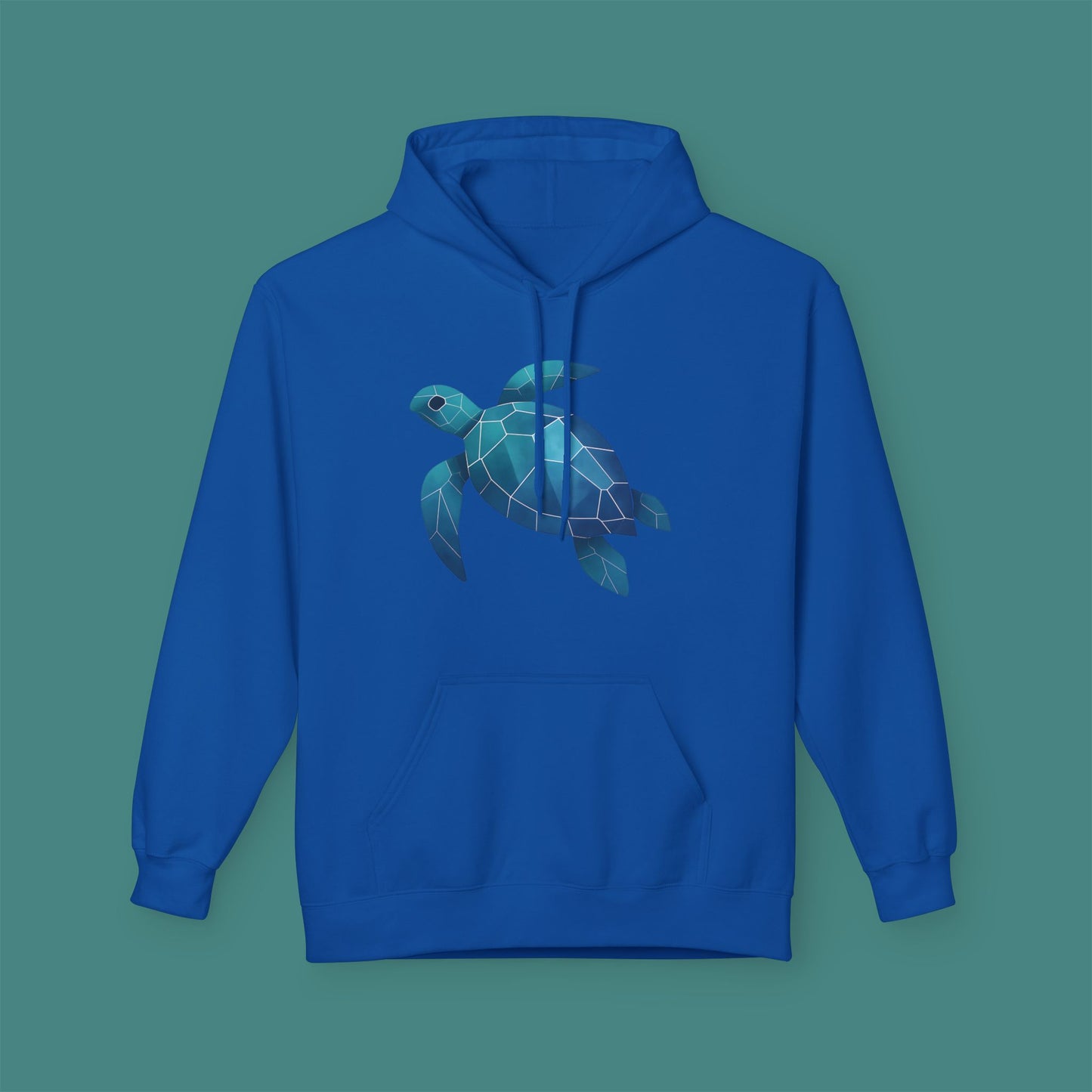 Geometric Polygon Turtle Fleece Unisex Hoodie