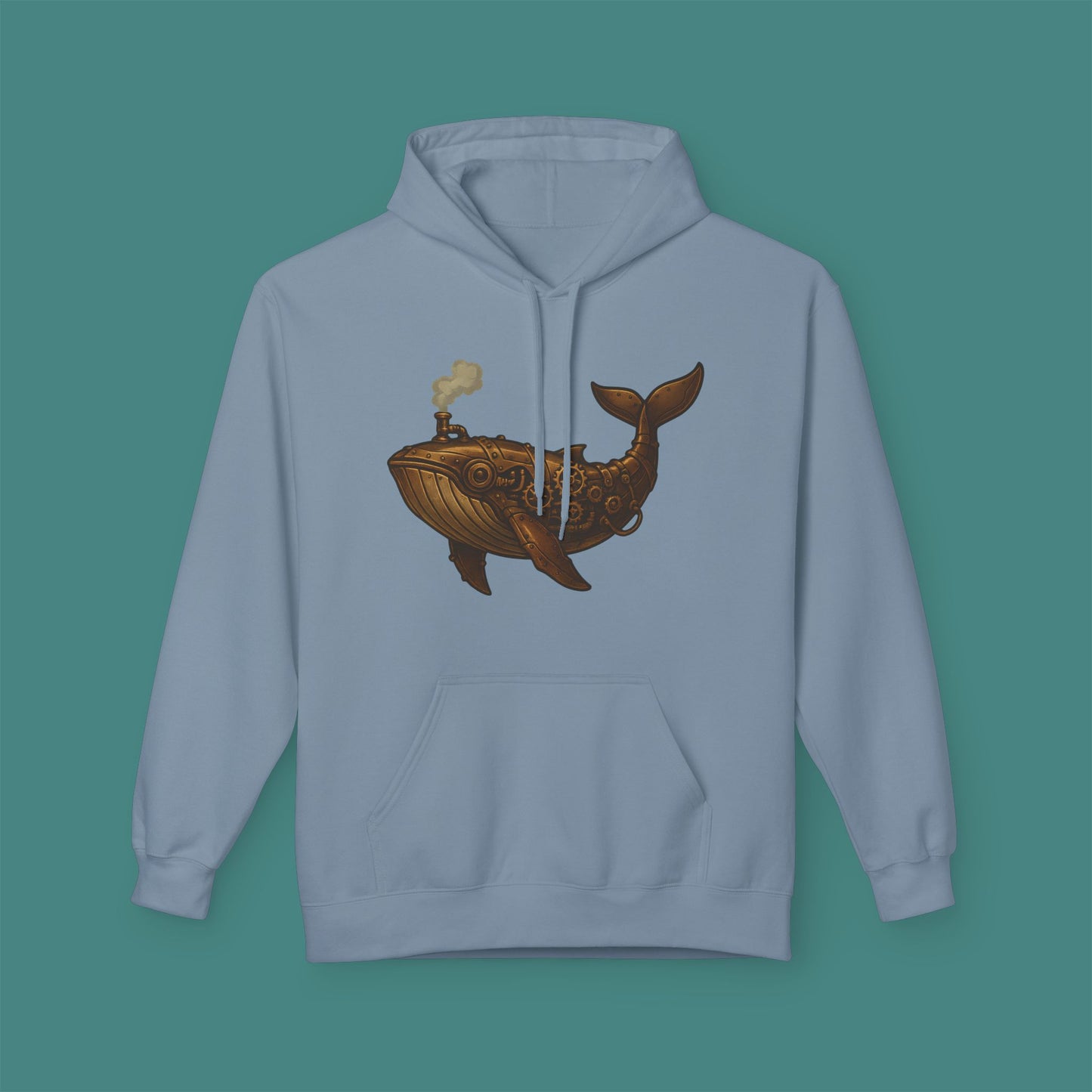 Steampunk Mechanical Whale Fleece Unisex Hoodie