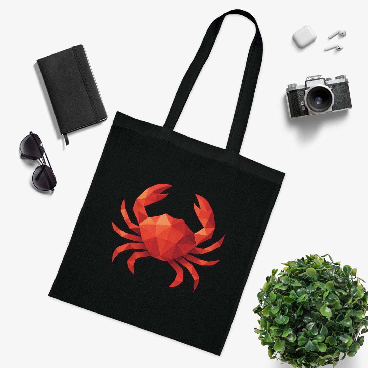 Geometric Polygon Crab Tote Bag