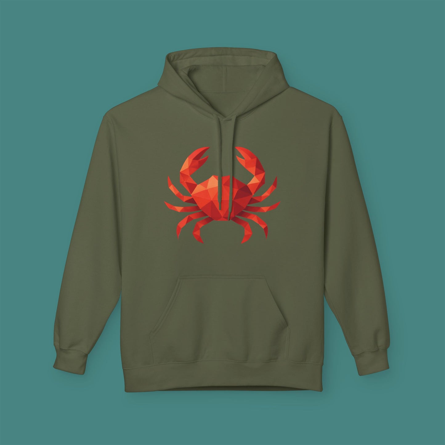 Geometric Polygon Crab Fleece Unisex Hoodie