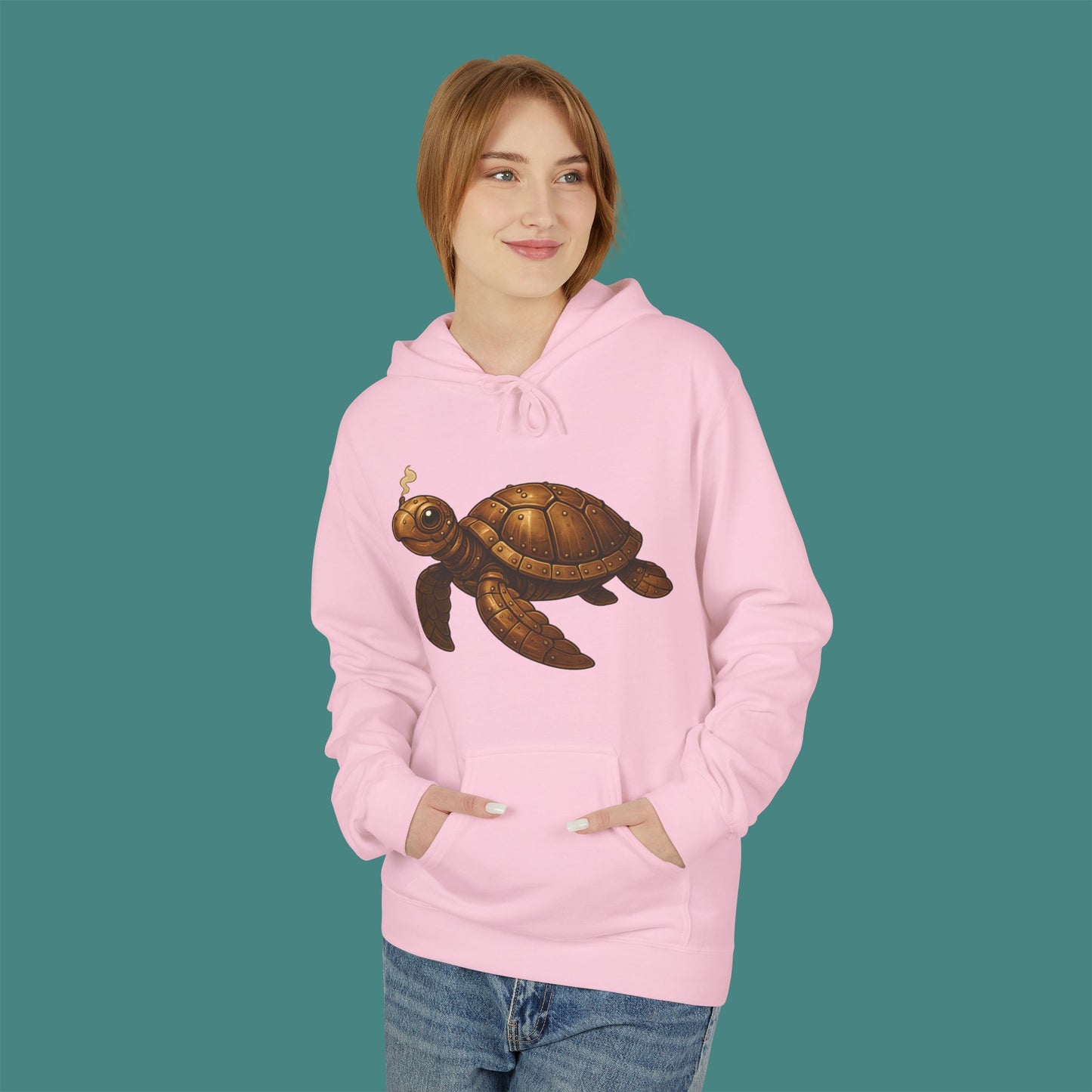 Steampunk Mechanical Turtle Fleece Unisex Hoodie
