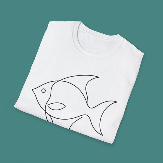 Minimalist Line Art Fish Unisex T-Shirt