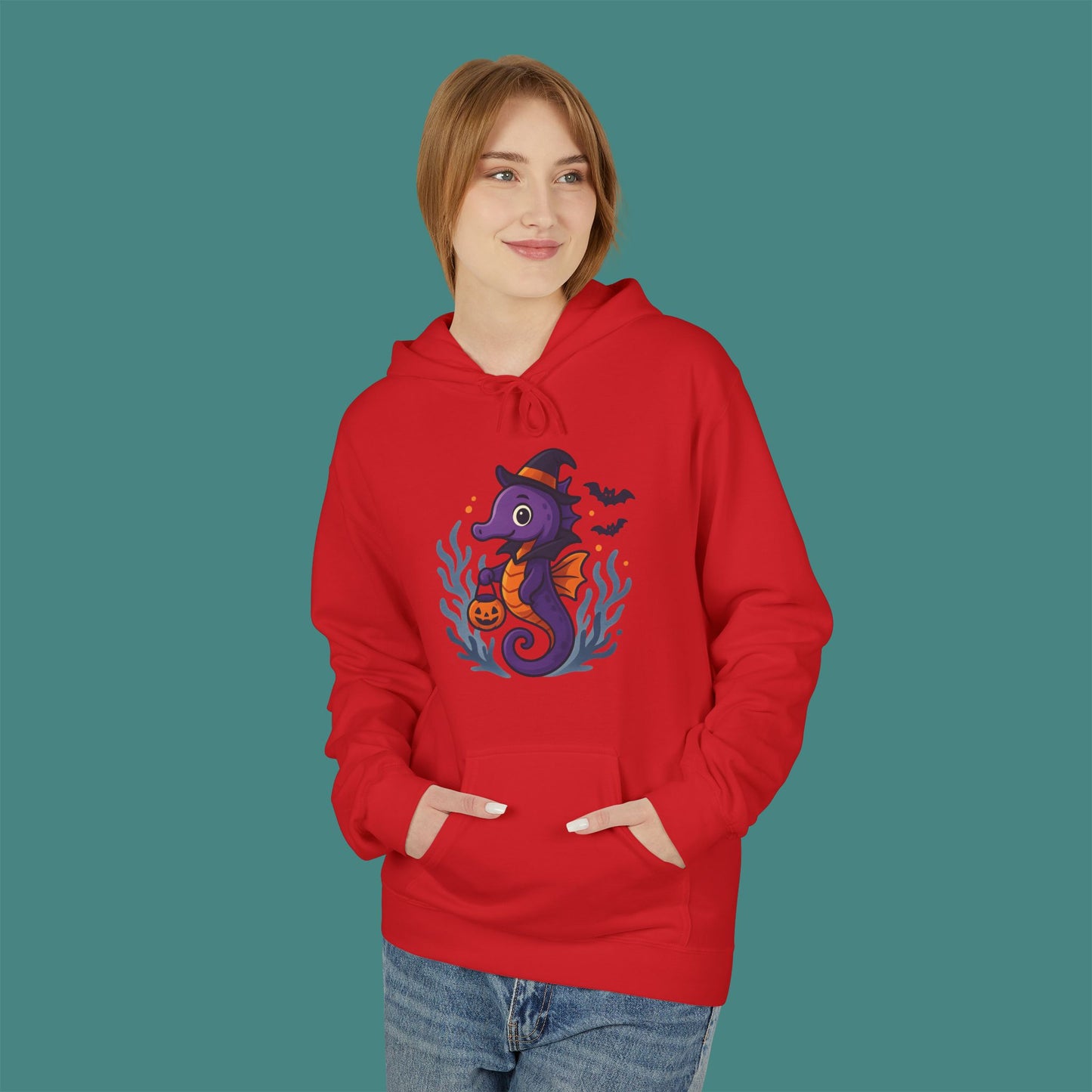 Halloween Seahorse Fleece Unisex Hoodie
