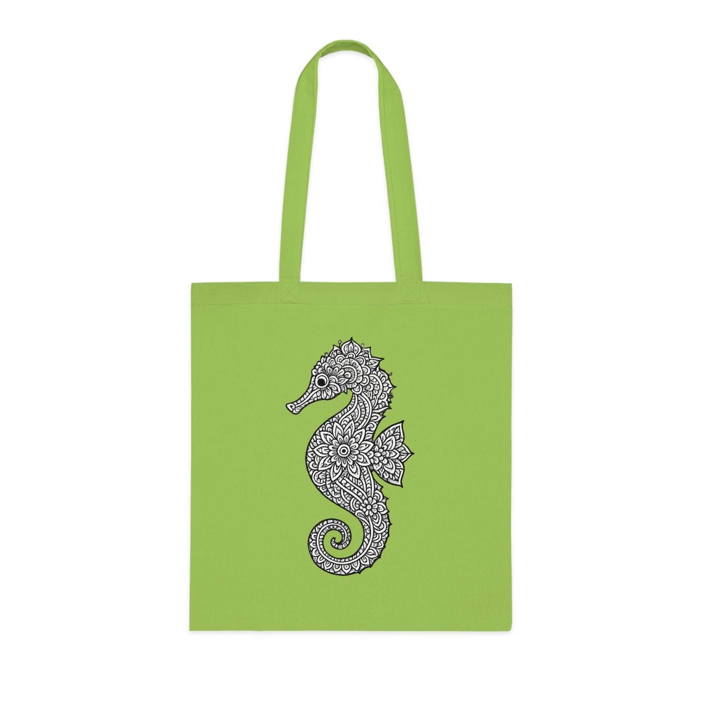 Intricate Mandala Seahorse Tote Bag