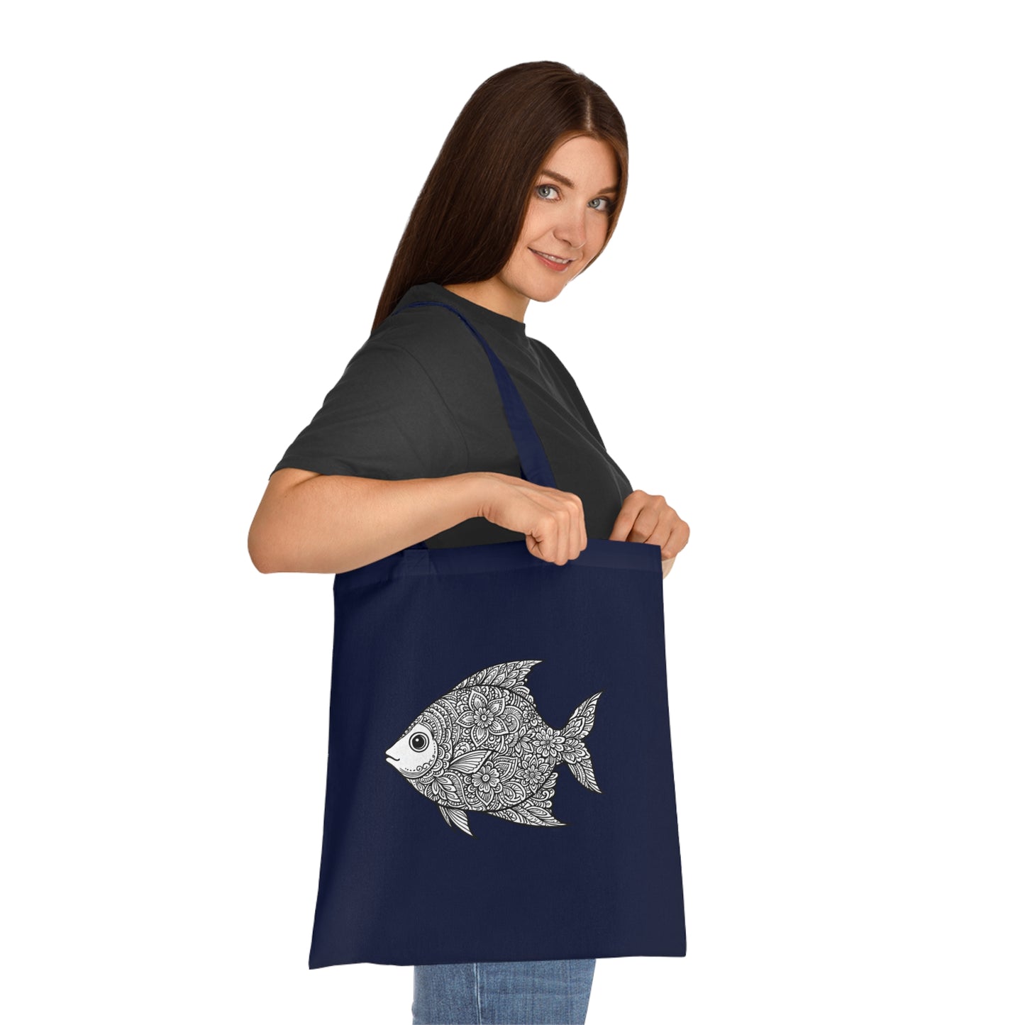 Intricate Mandala Fish Tote Bag