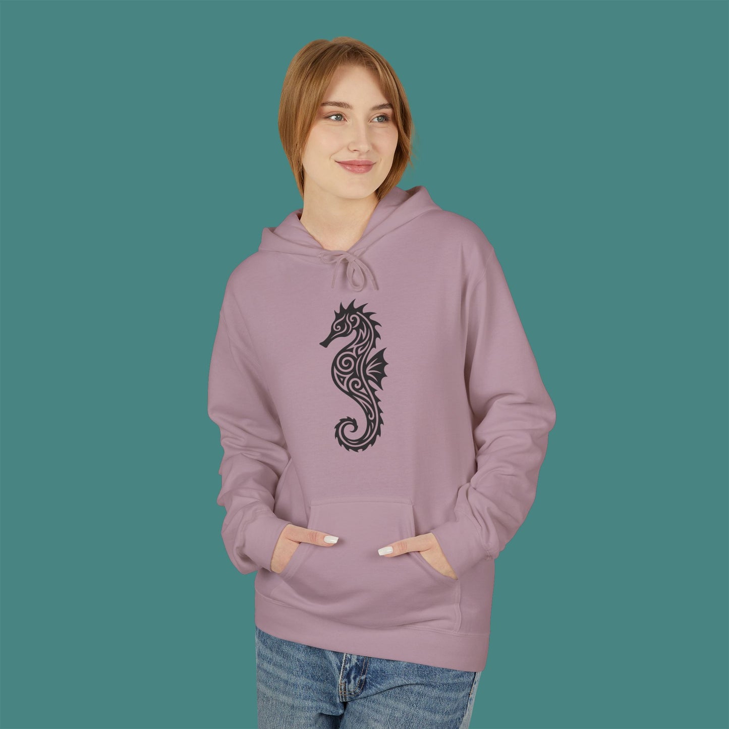 Tribal Tattoo Seahorse Fleece Unisex Hoodie