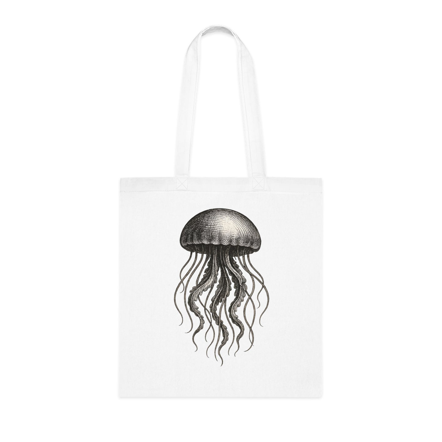 Vintage Etching Jellyfish Tote Bag