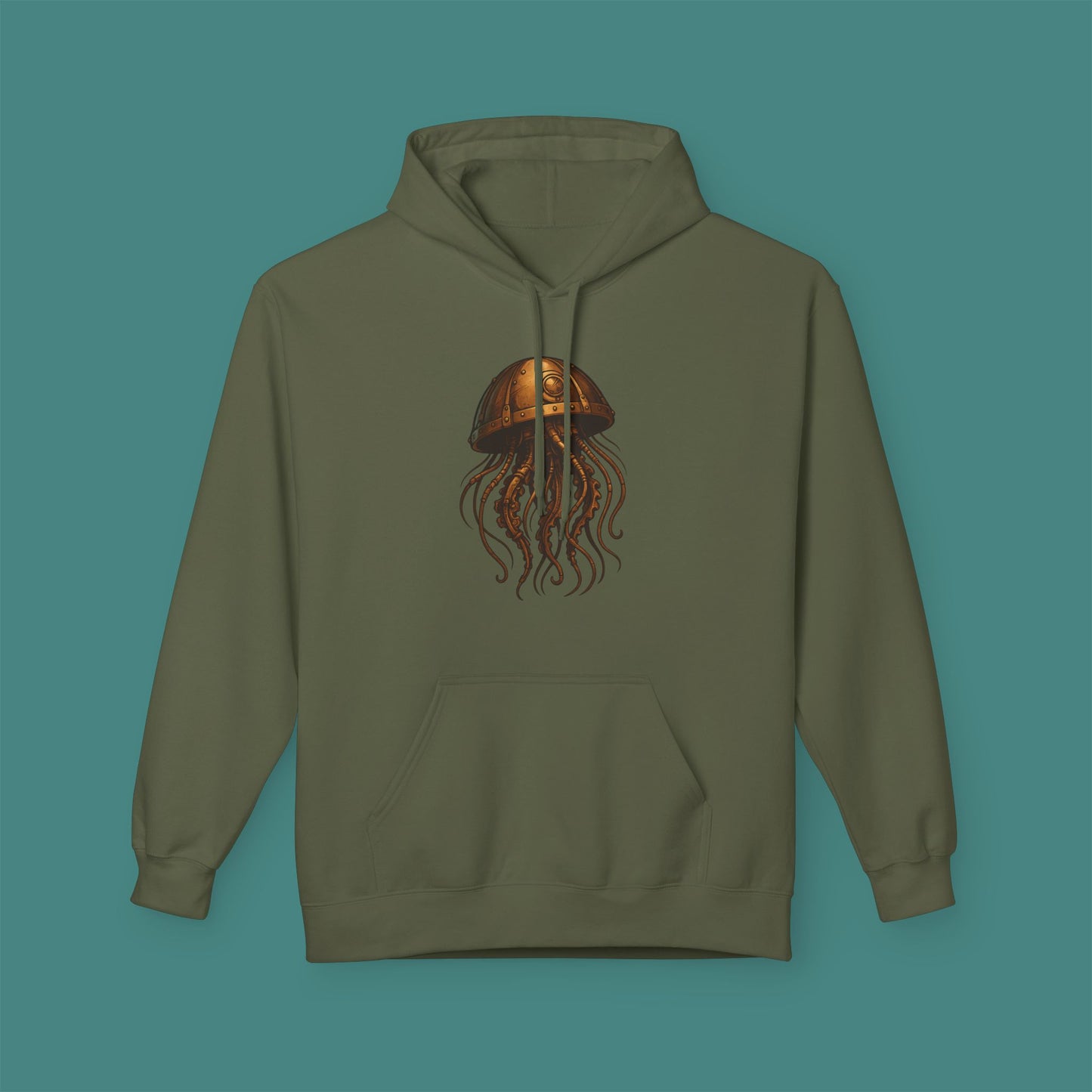Steampunk Mechanical Jellyfish Fleece Unisex Hoodie