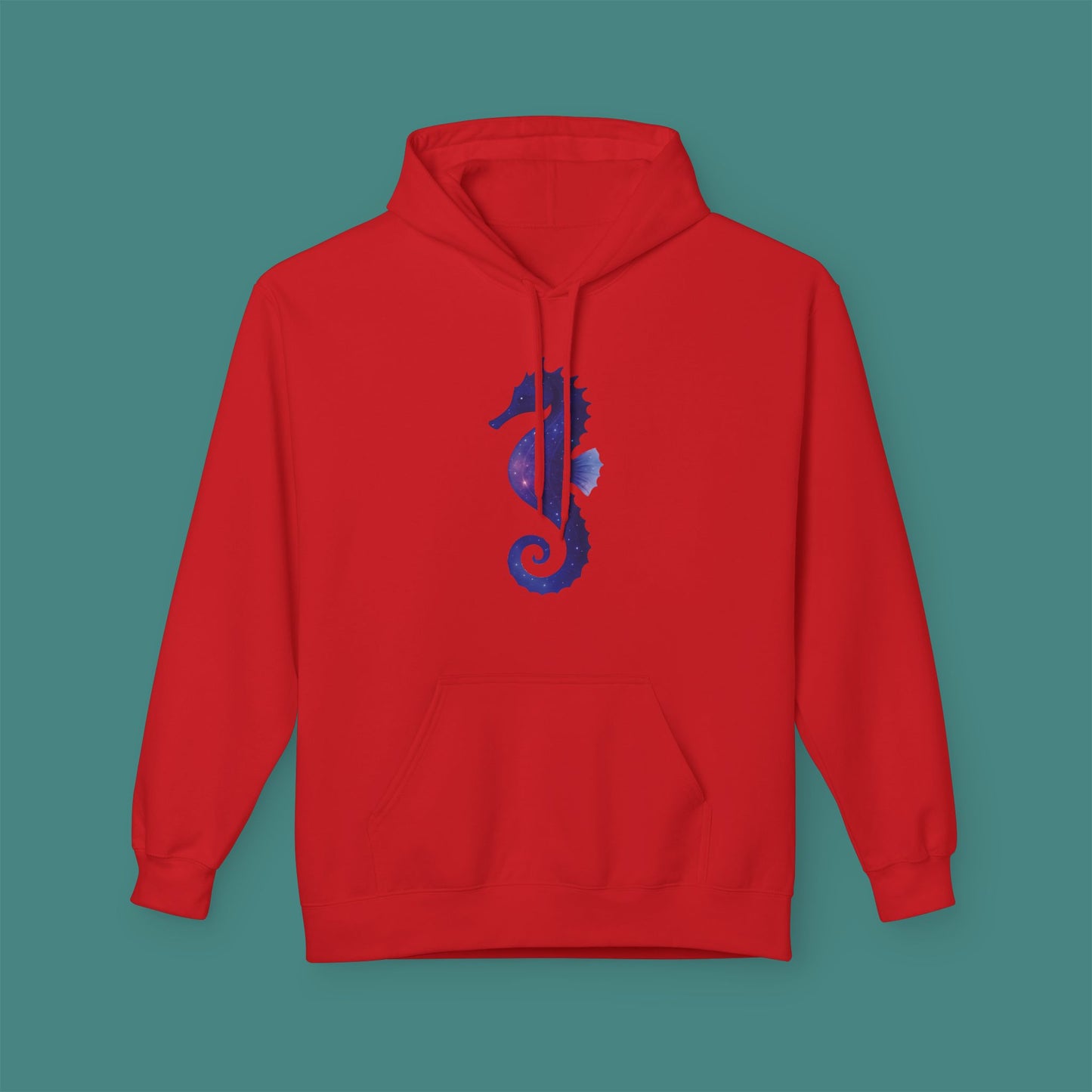 Cosmic Galaxy Seahorse Fleece Unisex Hoodie