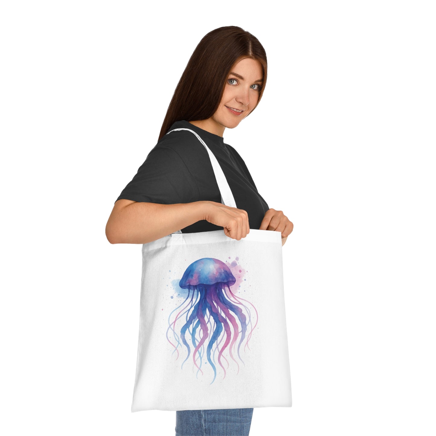 Watercolor Splash Jellyfish Tote Bag