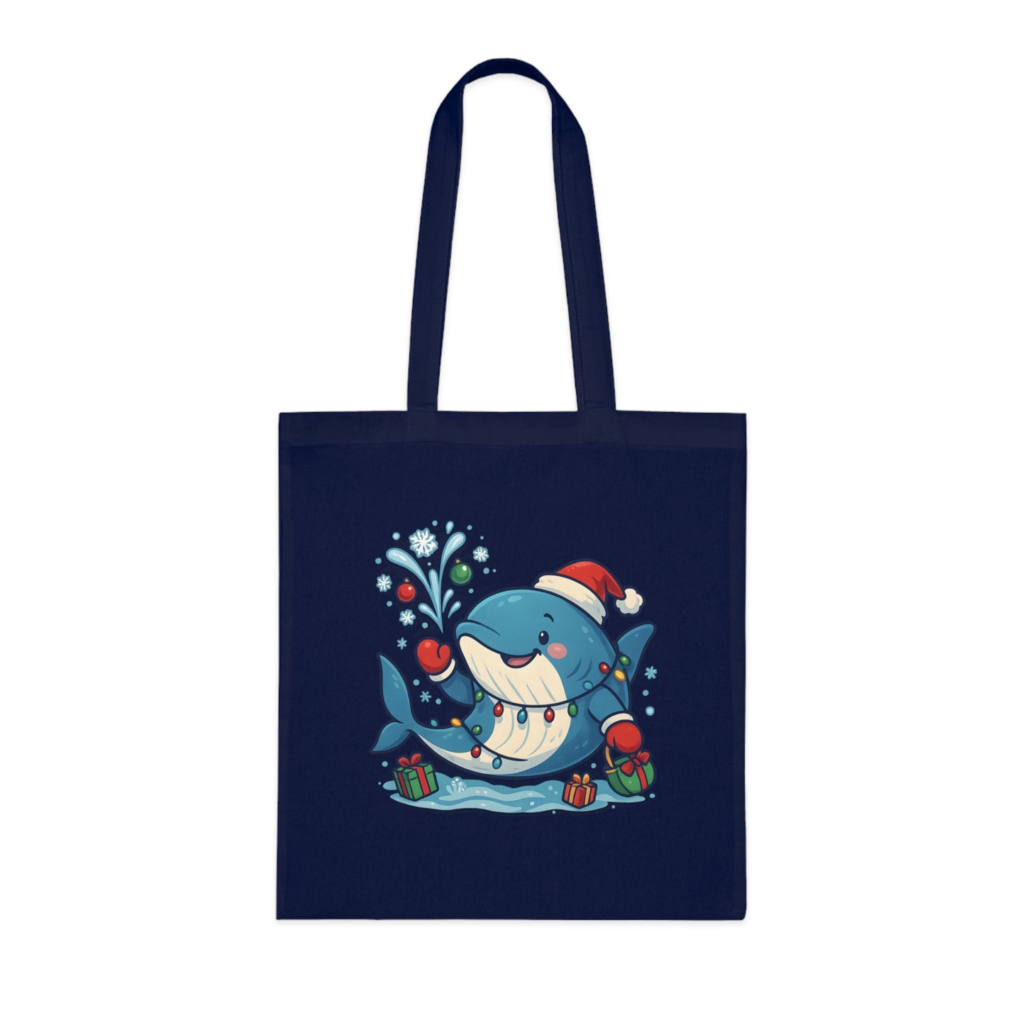 Christmas Whale Tote Bag